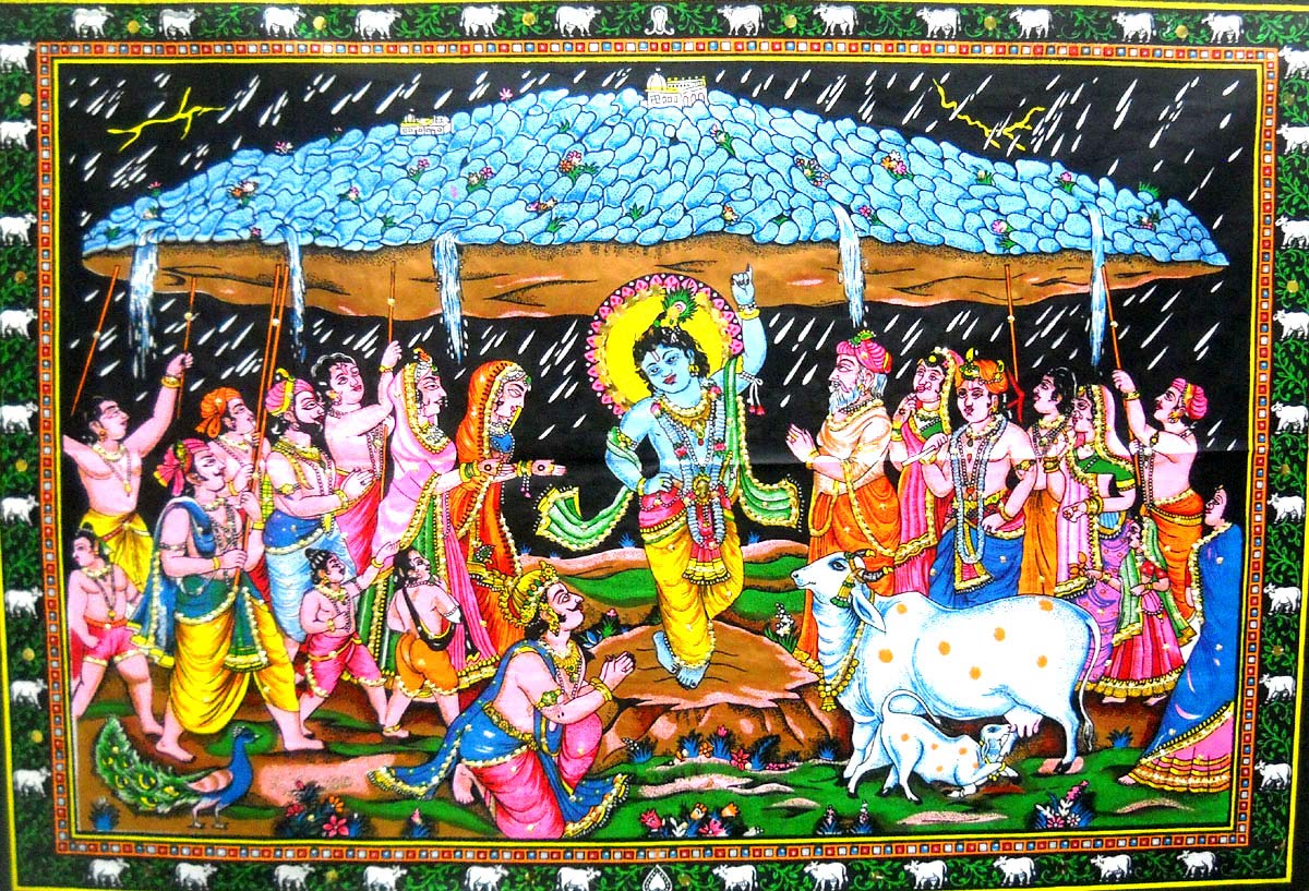 Ram Darbar religious batik Cotton Wall Hanging Painting : Size 43"x30" Inches