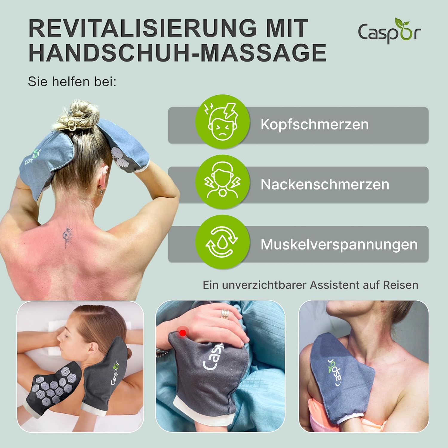Akupressurmatte Set mit Kissen, Tasche, Massagehandschuhe, akupunktur matte, Entspannung geschenk, massagematte, akkupressmatte Hilfe bei Verspannungen, Rückenschmerzen - Caspor®