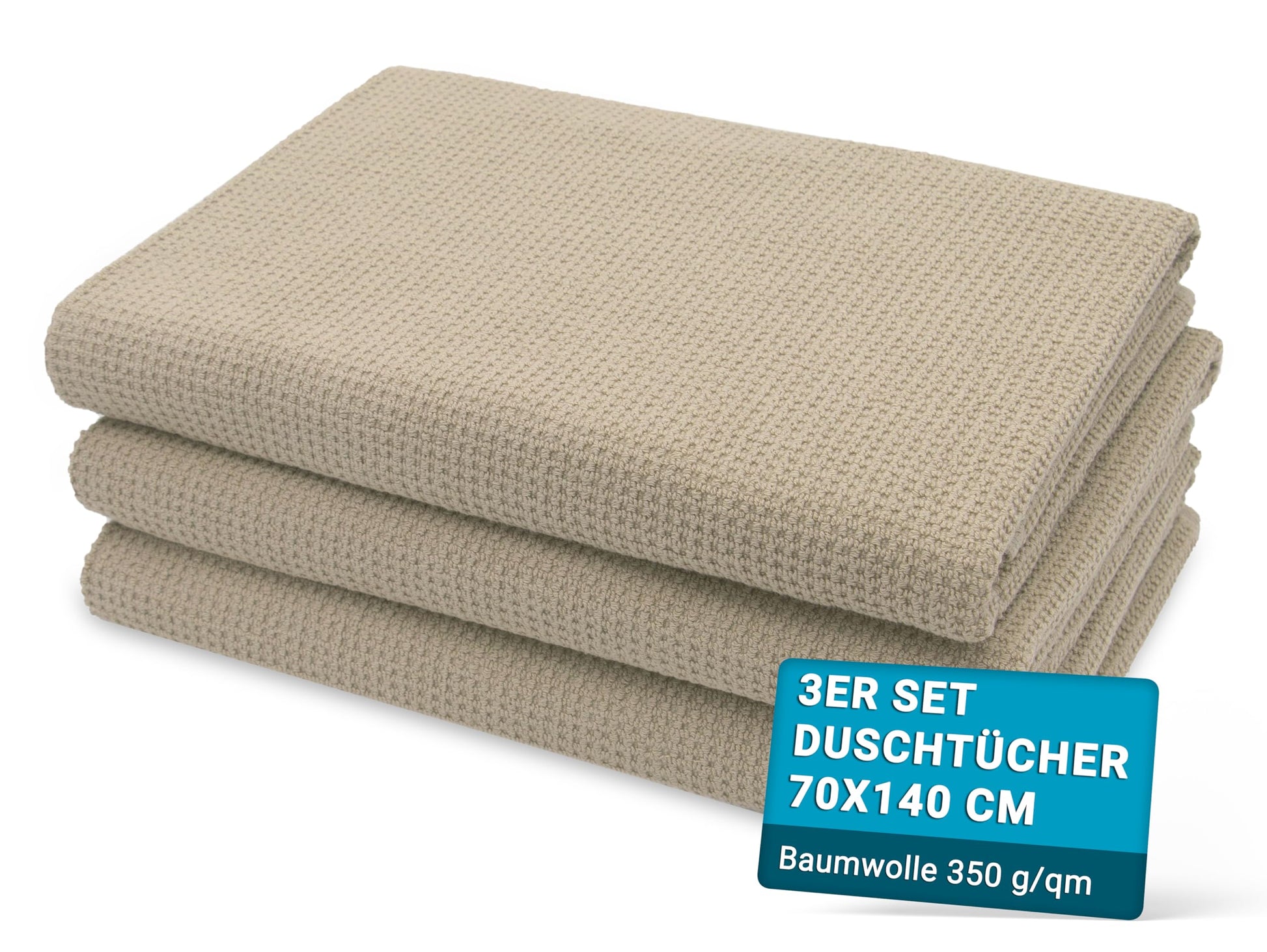 ZOLLNER Set of 10 Flannels in 30 x 30 cm – Durable Hand Towels in Beige – with Practical Hanger – Timeless Waffle Pattern – Washable up to 95 °C – Cotton – Hotel Quality