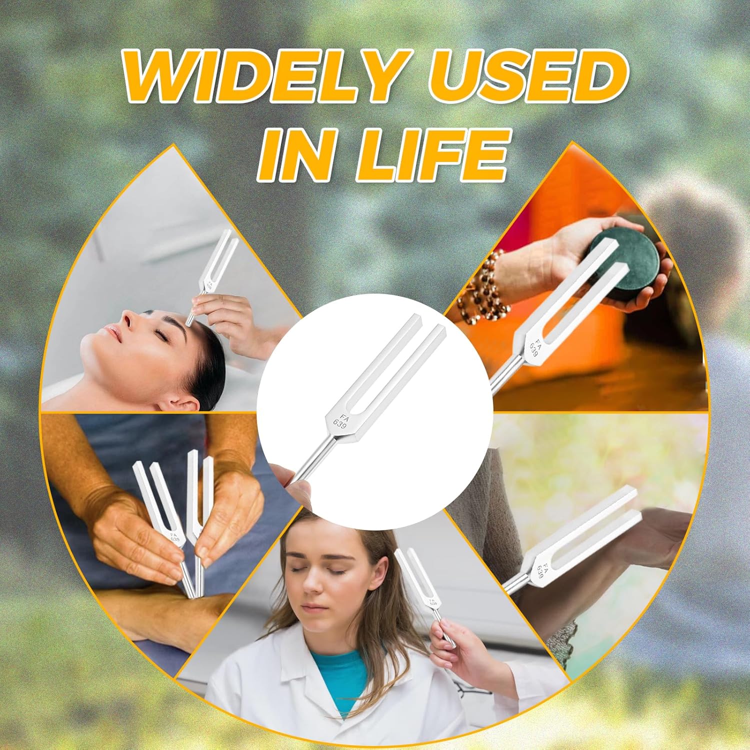 Dreld 9-Piece Solfeggio Tuning Fork Set with Silicone Hammer Bag, 174/285/396/417/528/639/741/852/963 Hz Aluminium Tuning Forks for DNA Repair, Healing, Sound Therapy, Medical Tuning Fork