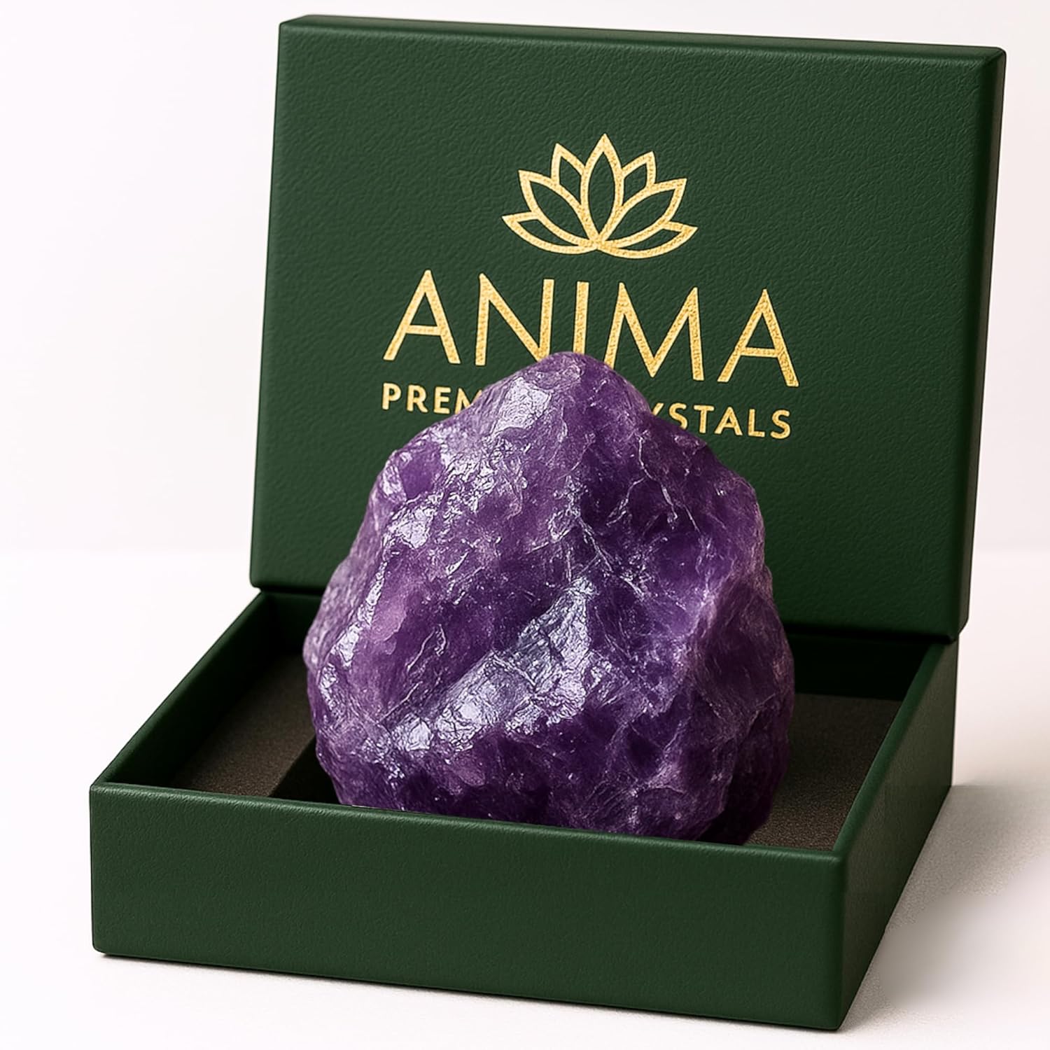 Anima Amethyst Crystal - Large 4-5 cm Deep Purple Natural Raw Amethyst Stone for Peace, Clarity, Sleep & Intuition - Ethically Derived, Presented in Elegant Gift Box