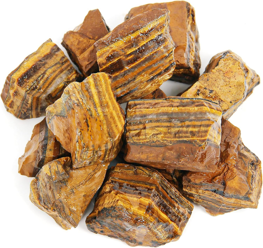 500 Gramm Naturbelassene Tigerauge Rohsteine, Natürlicher Tigerauge Rohkristall zur Wasseraufbereitung, Heilsteine Wassersteine