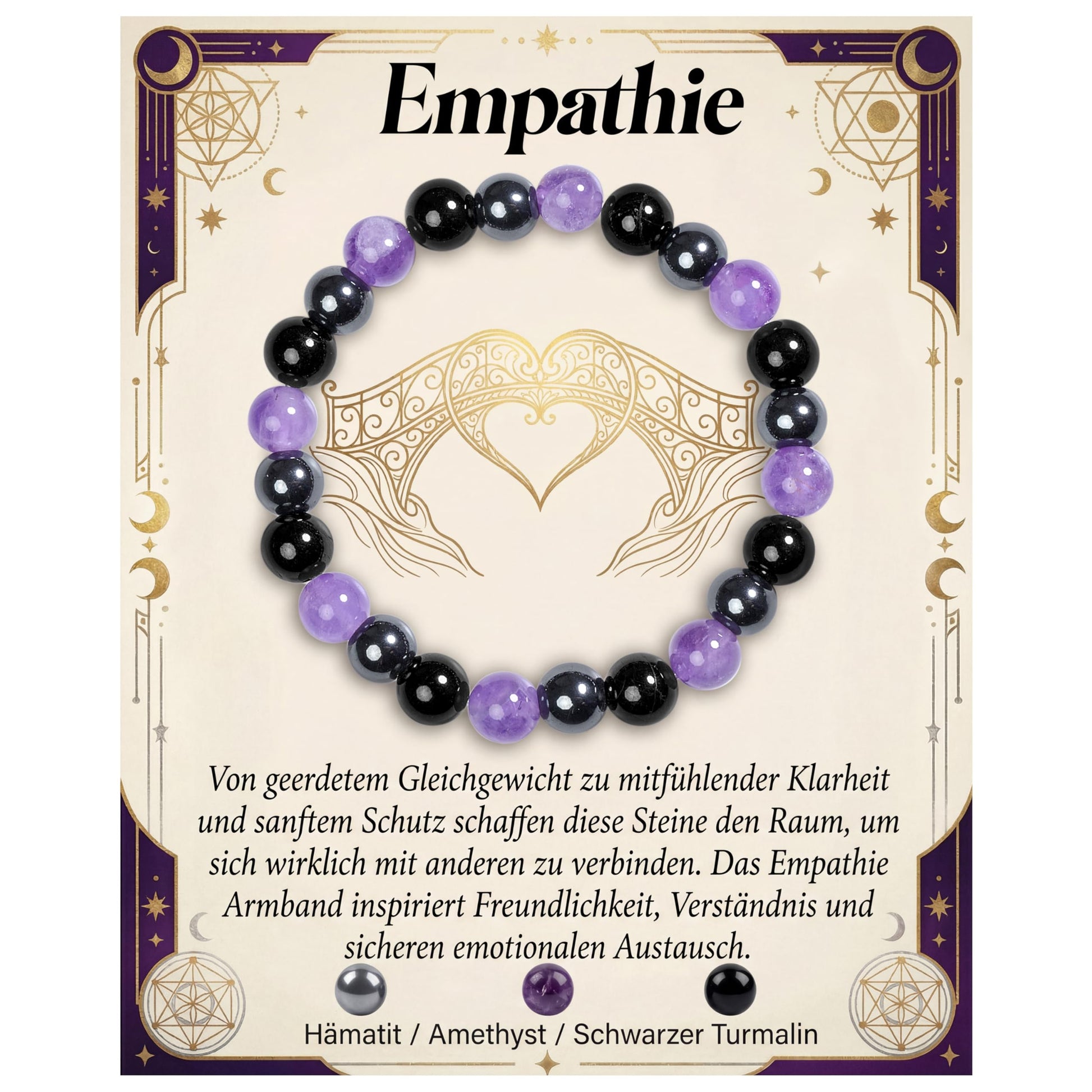 Bivei Armband Stärkendes Kristall Heilungsarmband 8MM - Dehnbares Elastischer Perlenarmband für Damen & Herren als Geschen