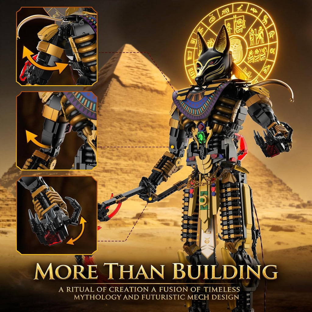 JMBricklayer Anubis Building Blocks Adults, Ancient Egyptian God Figure Building Toy, Large Mythical Egypt Dog Head Statue Decor Model, Height 66 cm, Construction Kit Gifts for Mythology Lovers