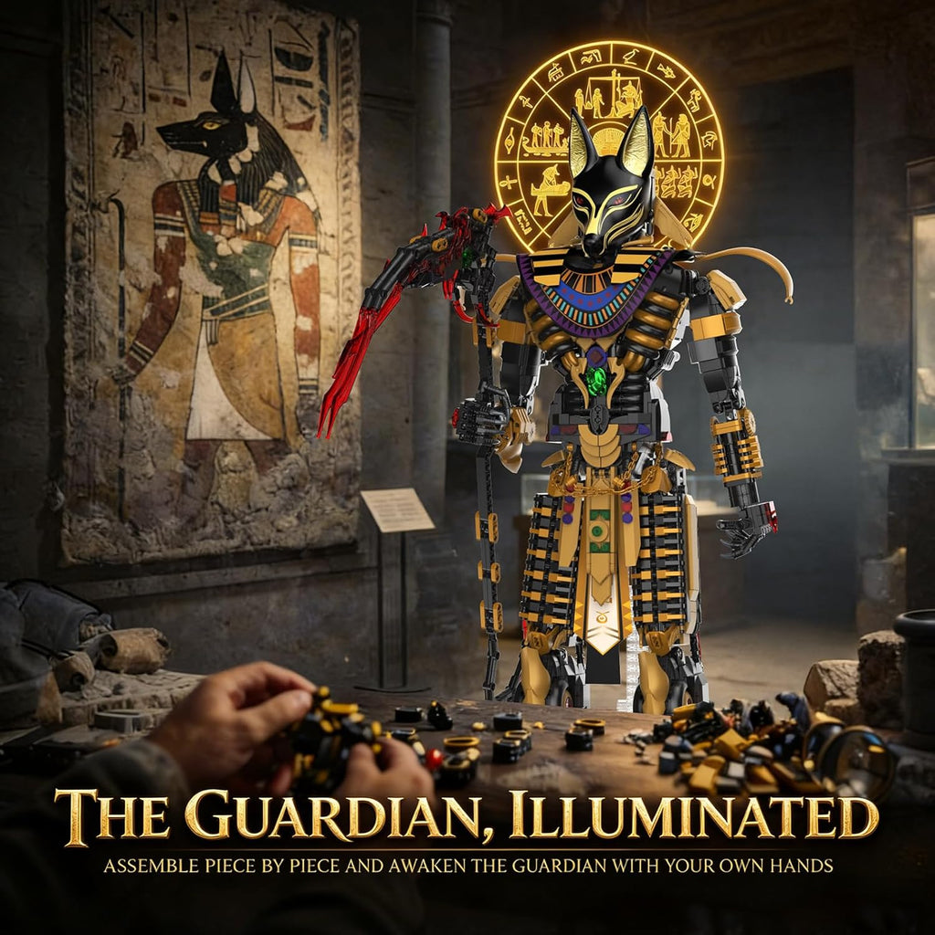 JMBricklayer Anubis Building Blocks Adults, Ancient Egyptian God Figure Building Toy, Large Mythical Egypt Dog Head Statue Decor Model, Height 66 cm, Construction Kit Gifts for Mythology Lovers