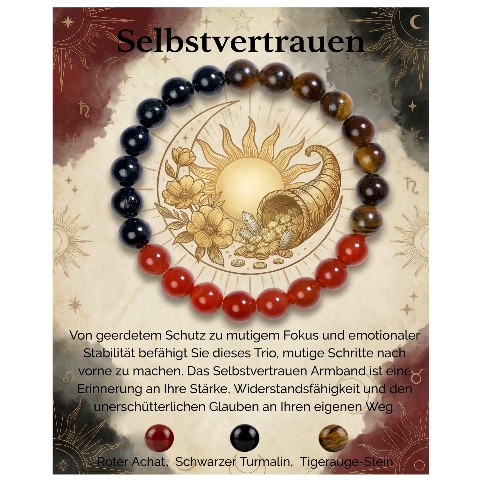 Bivei Armband Stärkendes Kristall Heilungsarmband 8MM - Dehnbares Elastischer Perlenarmband für Damen & Herren als Geschen