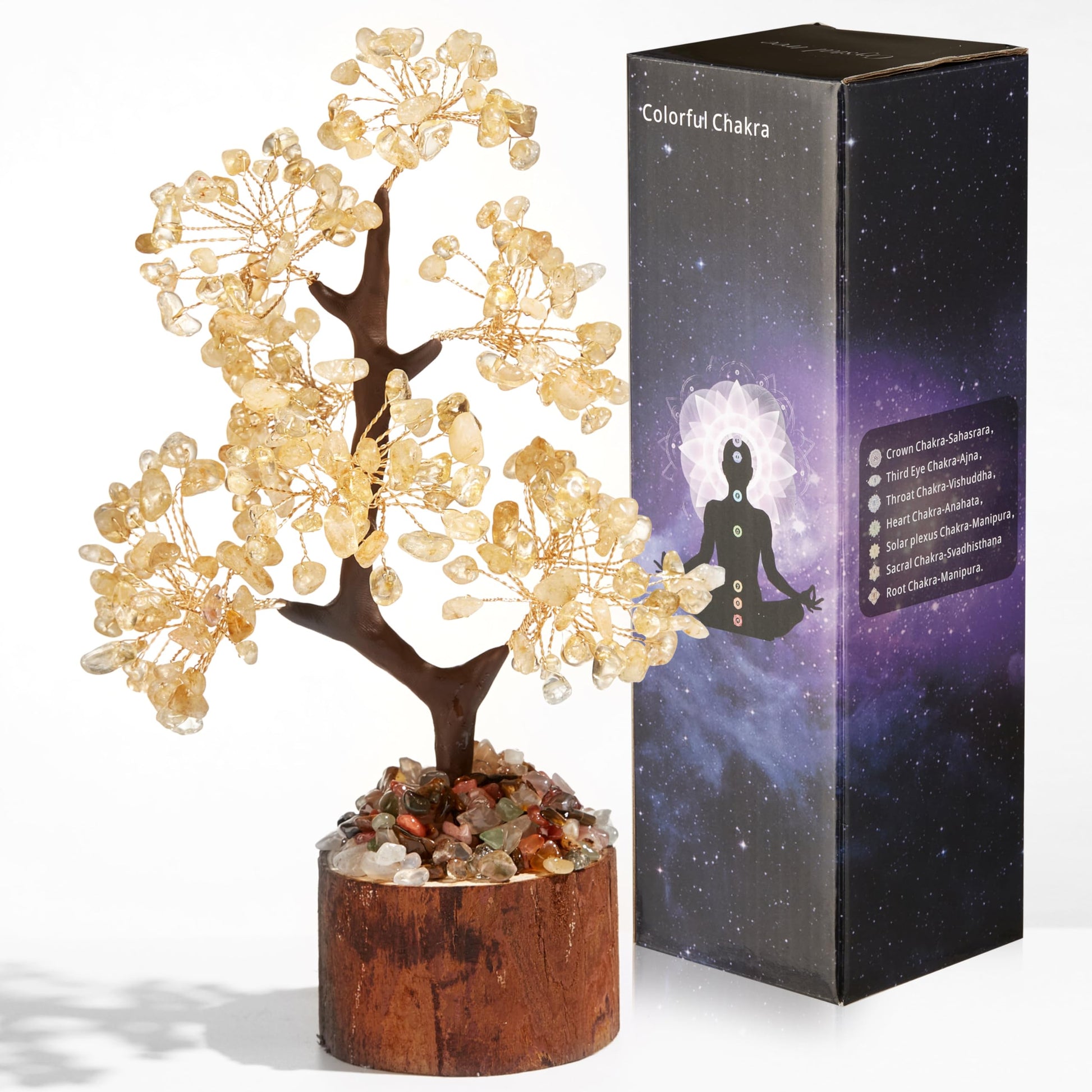AWARDSEN Chakra Steine Kristallbaum, Lebensbaum, Edelsteinkristall Bonsai Baum, Geldbaum Schreibtisch Deko, Baum des Lebens, Spirituell Esoterik Feng Shui Deko, Spirituelle Geschenke für Frauen