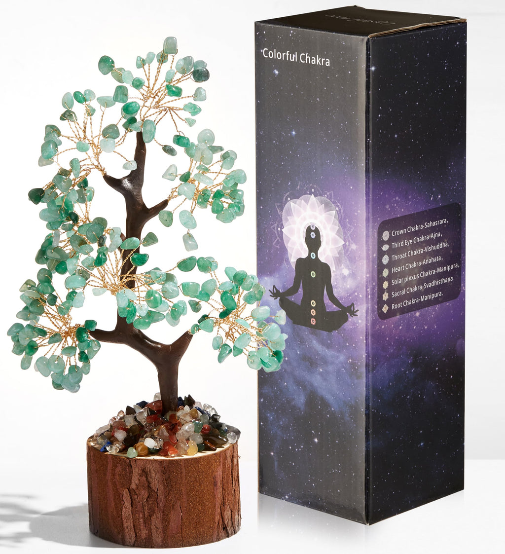 AWARDSEN Chakra Steine Kristallbaum, Lebensbaum, Edelsteinkristall Bonsai Baum, Geldbaum Schreibtisch Deko, Baum des Lebens, Spirituell Esoterik Feng Shui Deko, Spirituelle Geschenke für Frauen