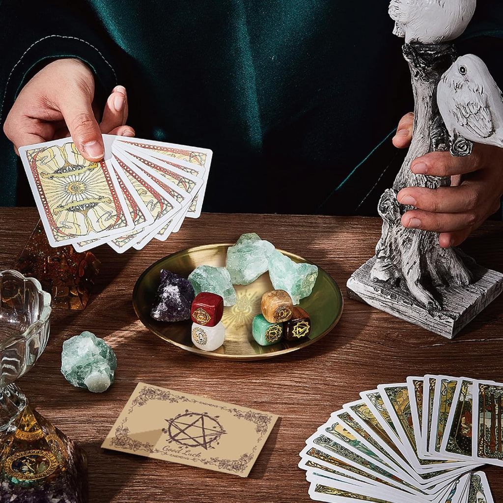 CREATCABIN Kreuz Opferschale Altar Ritualplatte Edelstahl Goldene Kristall Aufbewahrung Flache Schale Rundes Tablett Gebetsschale Kerzenhalter Schmuckschale Zum Räuchern Räuchergefäß 14x14cm