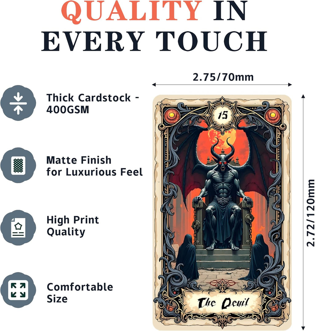 Gothic Tarot Deck, 78-Card Deck of Original Art - an intuitive Fortune-Telling and Spiritual Divination Tool for Both Beginners and Experts