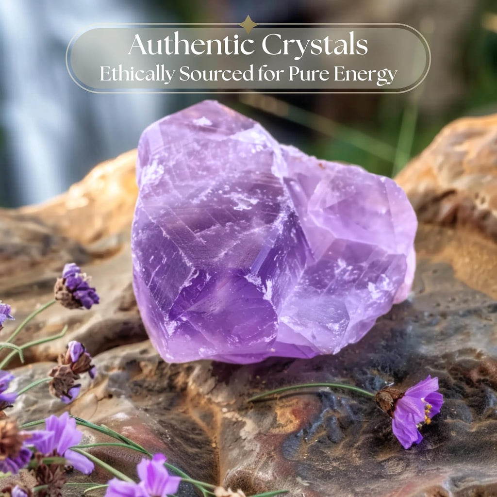 Anima Amethyst Crystal - Large 4-5 cm Deep Purple Natural Raw Amethyst Stone for Peace, Clarity, Sleep & Intuition - Ethically Derived, Presented in Elegant Gift Box