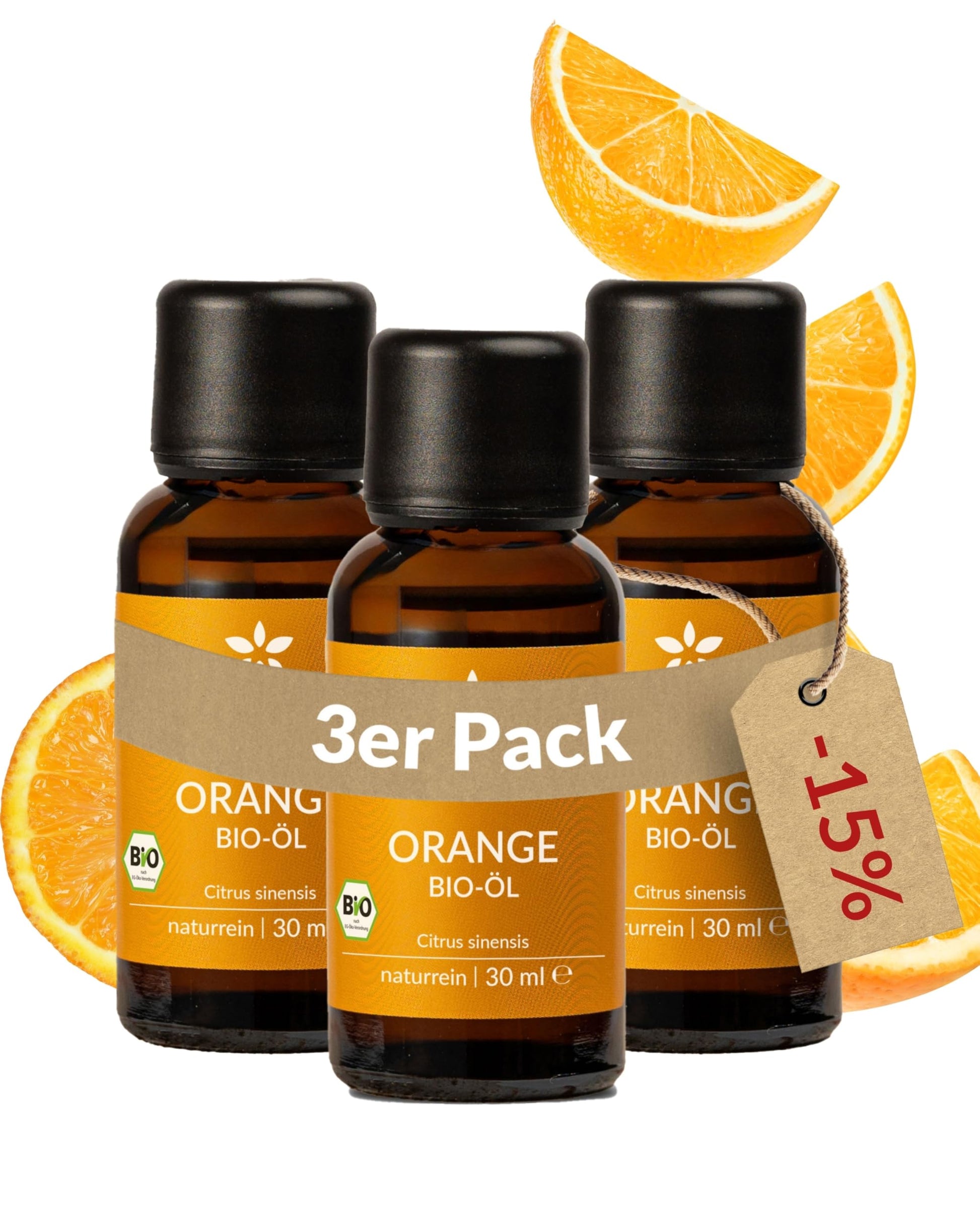 Heldengrün® BIO Orangenöl [100% NATURREIN] Kaltgepresst aus echten Orangen - Orangenöl zum Verzehr - Ätherisches Öl - Duftöl Orange Oil