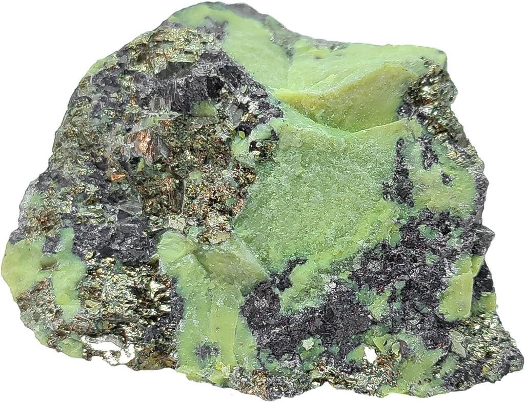 Serpentine Raw Stone Natural Stone 100% Untreated Mineral Green Crystal with Pyrite Crystals Real Gemstone Choice of Sizes (1 Stone L [3 cm-5 cm])