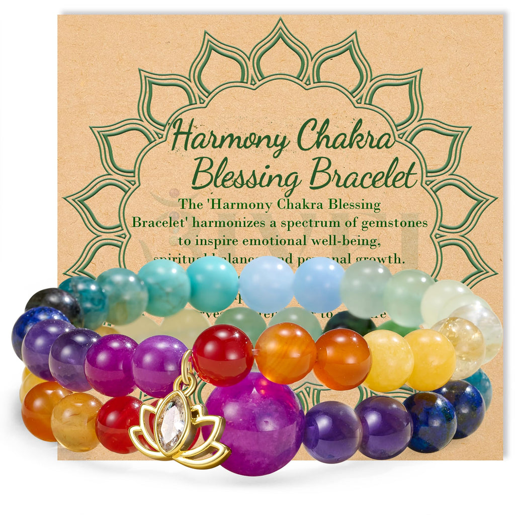 Bivei Naturstein Chakra Armband - Echte Edelsteine, Damen Kristall Armband mit Lebensbaum-Anhänger, Yoga Energie Armband für Damen, 7 Chakren Heilstein-Armband, Valentinstagsgeschenk für sie/ihn