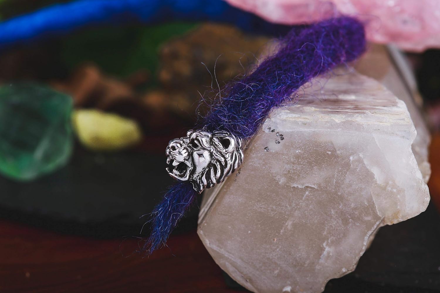 WINDALF Haar & Bartperle LION 12 mm Löwen Schmuck 925 Sterlingsilber