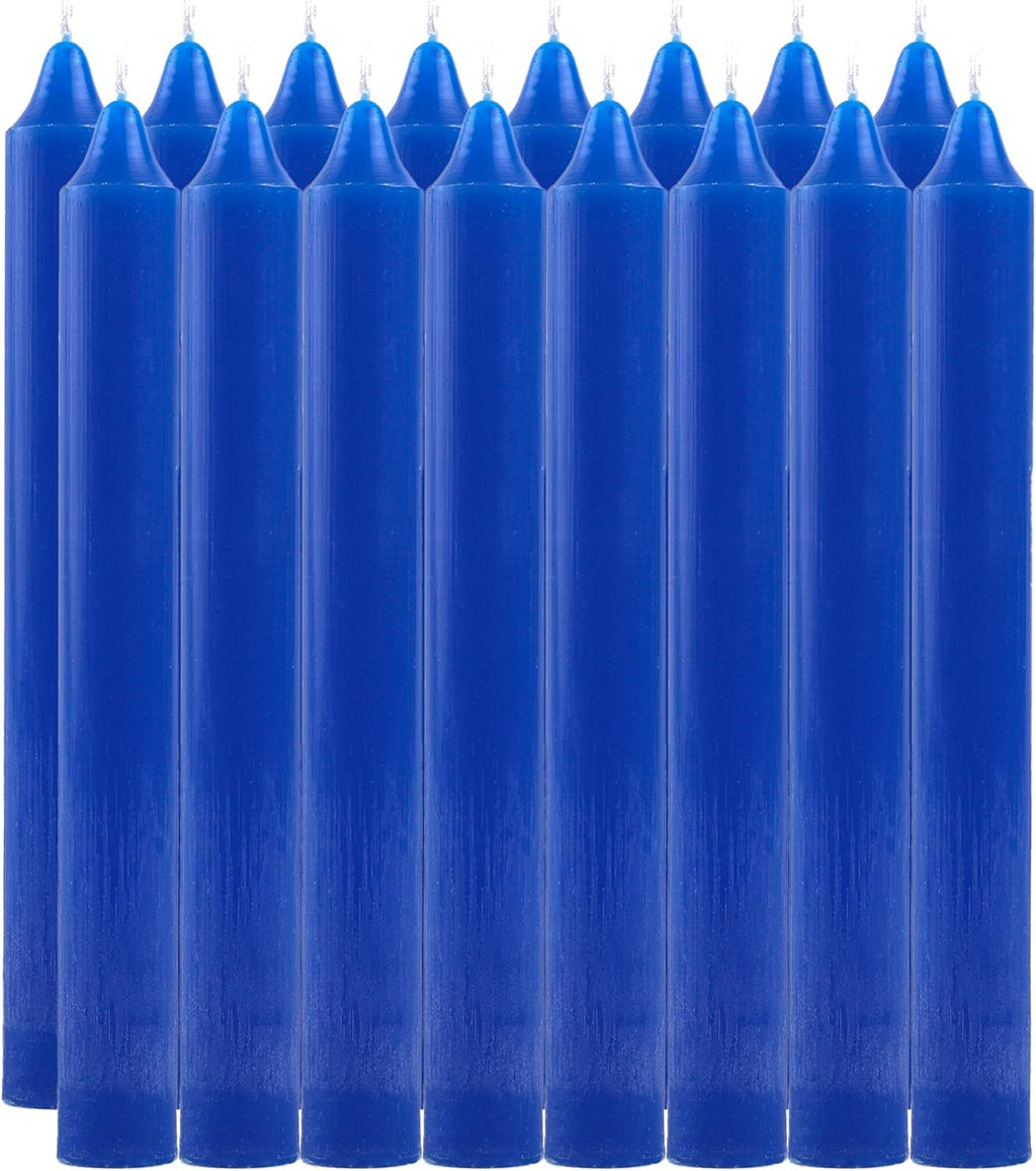 Stabkerzen Blau, Leuchterkerzen 16 Stück Ohne Duft Länge 17.5 cm