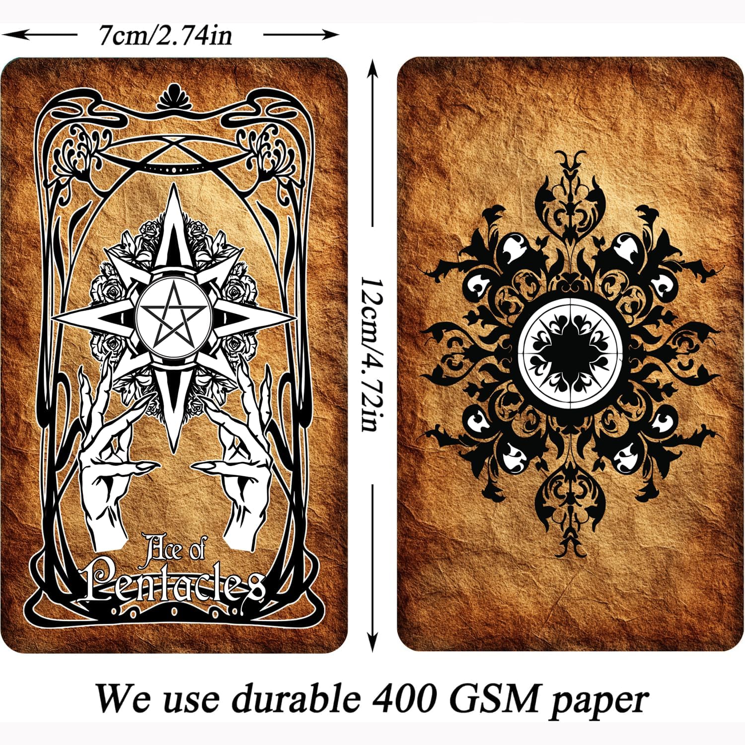 Gothic Tarot Deck, Major and Minor Arcana, Vintage Black and White Art, Tarot Cards with Guidebook, Tarot for Beginners and Experienced Readers, Divination, and Spiritual Divination Tool