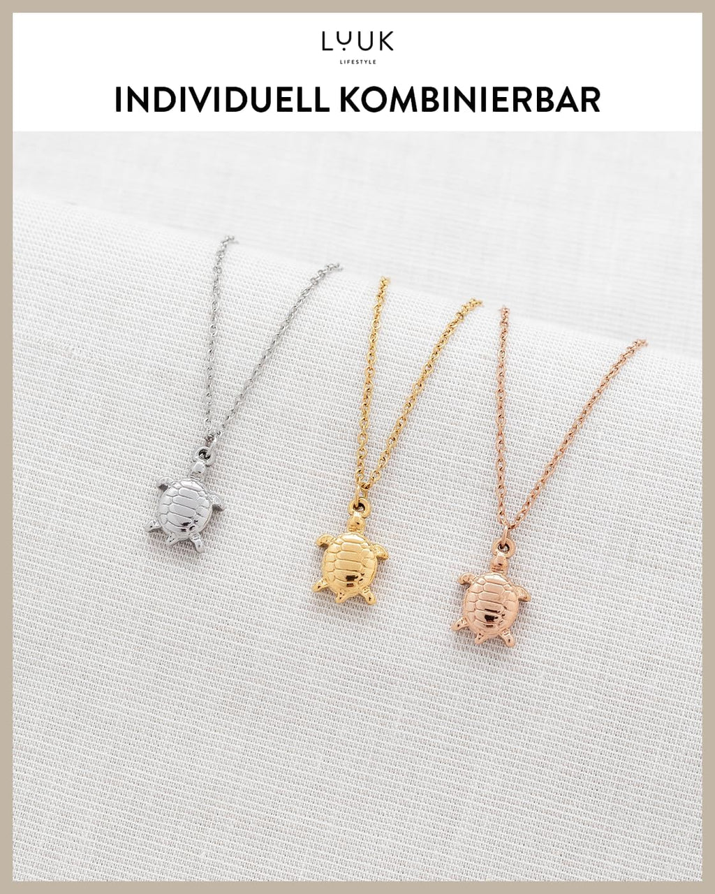 LUUK LIFESTYLE Filigrane Halsketten mit Anhänger und Karte mit HAPPINESS Spruch, zeitloses Design und moderne Motive, in Silber, Gold und Rosegold