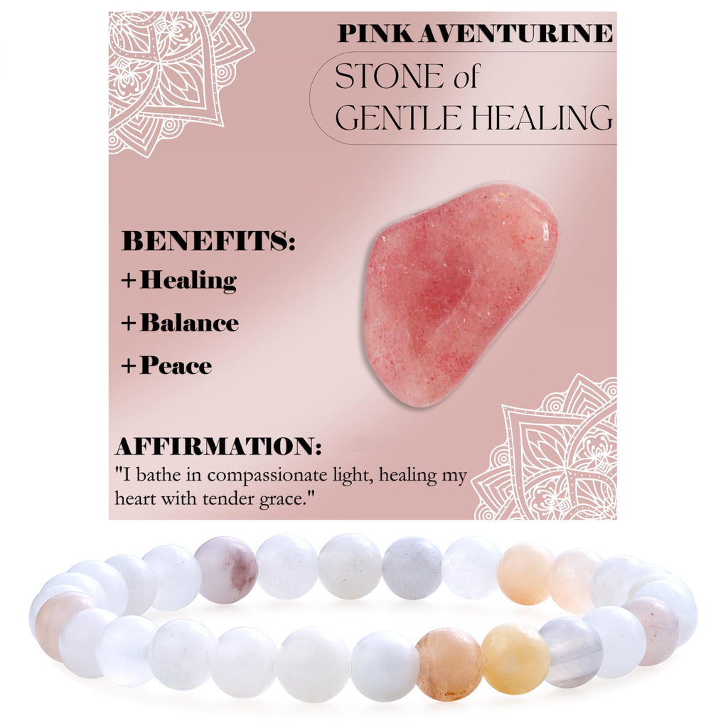 Bivei Pearl Bracelet for Women 6 mm Semi-Precious Stone Stretchy Elastic Jewellery Yoga Gifts