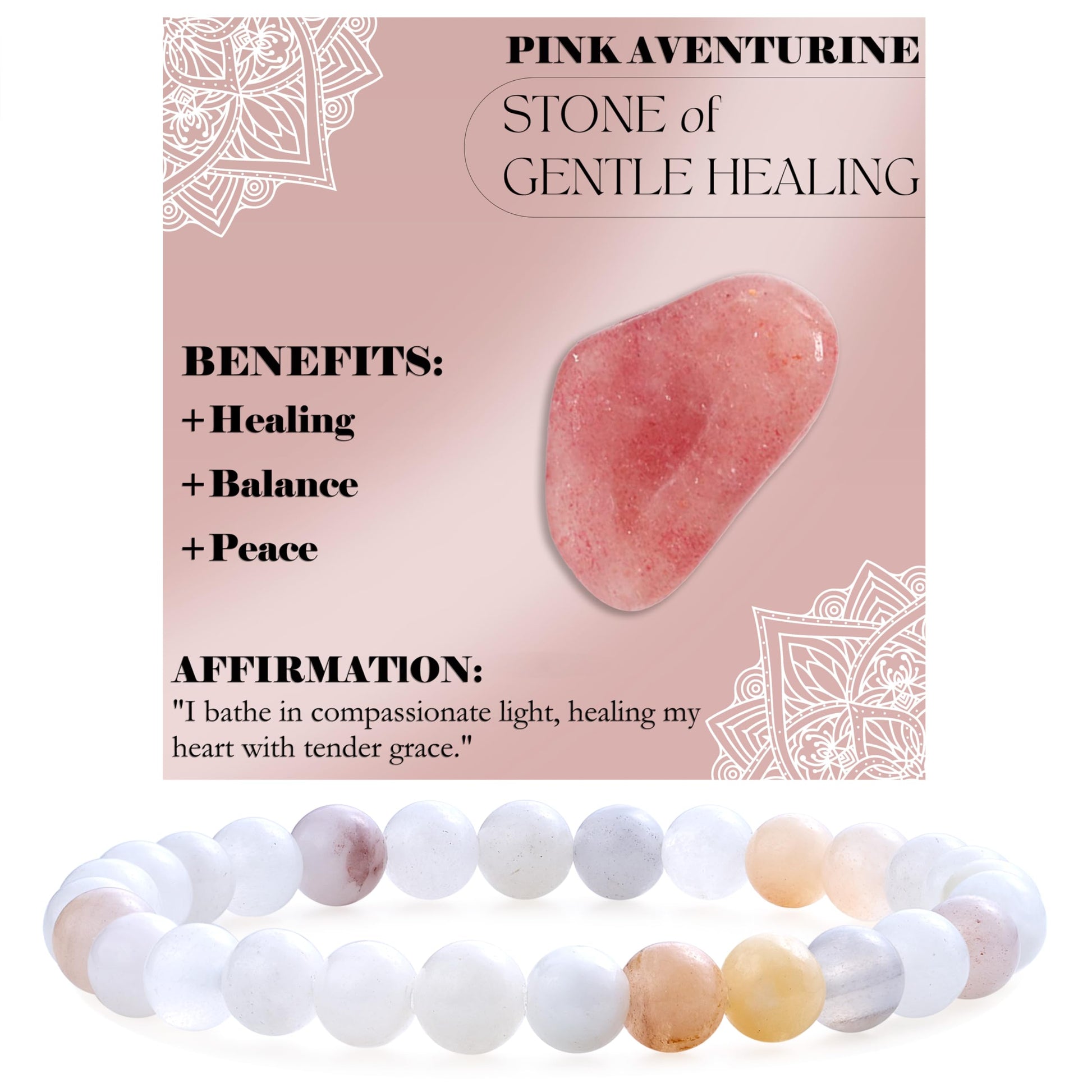 Bivei Pearl Bracelet for Women 6 mm Semi-Precious Stone Stretchy Elastic Jewellery Yoga Gifts