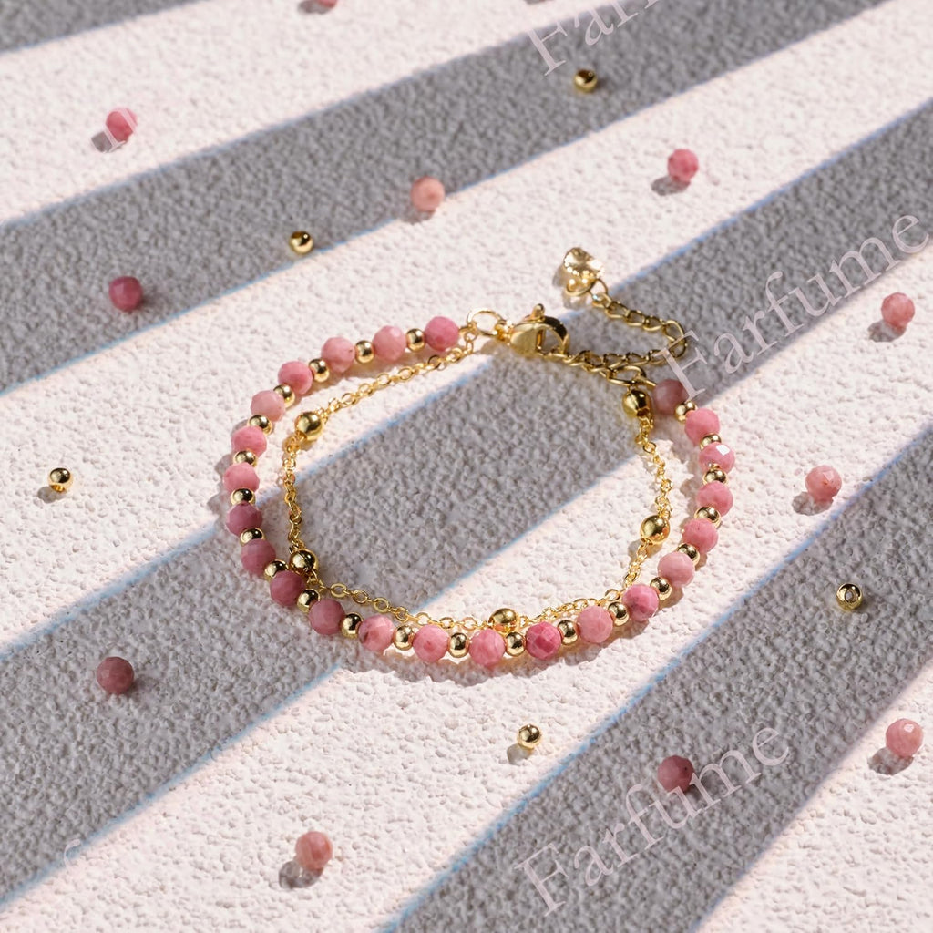 Farfume Edelstein Perlen Armband für Frauen, 4mm Kristall Silber 925 Naturstein Schmuck Elastisch Armbänder Damen, Chakra Spirituelle Charms Armbänder Valentinstag Geschenke