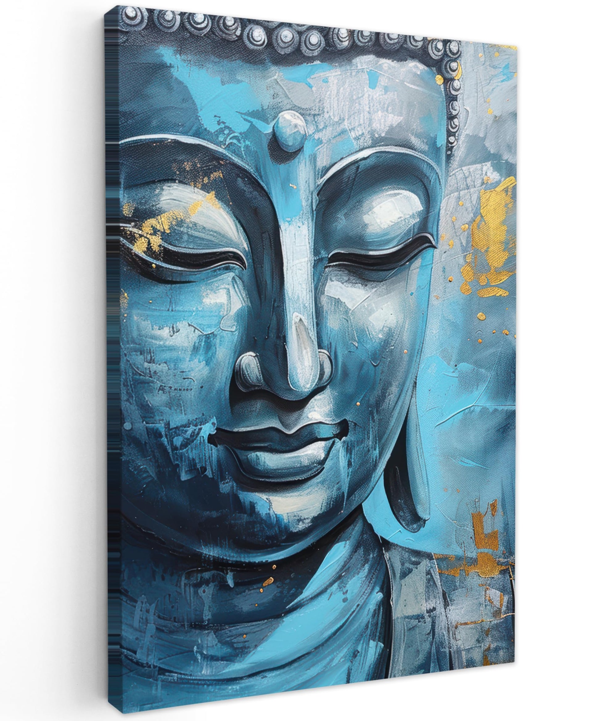 MuchoWow© Wall Pictures Large 120 x 80 cm XXL Bedroom Home Decoration Home Picture Living Room Photo Canvas Wall Pictures Canvas Wall Decor Buddha - Zen - Gold - Luxury - Spiritual