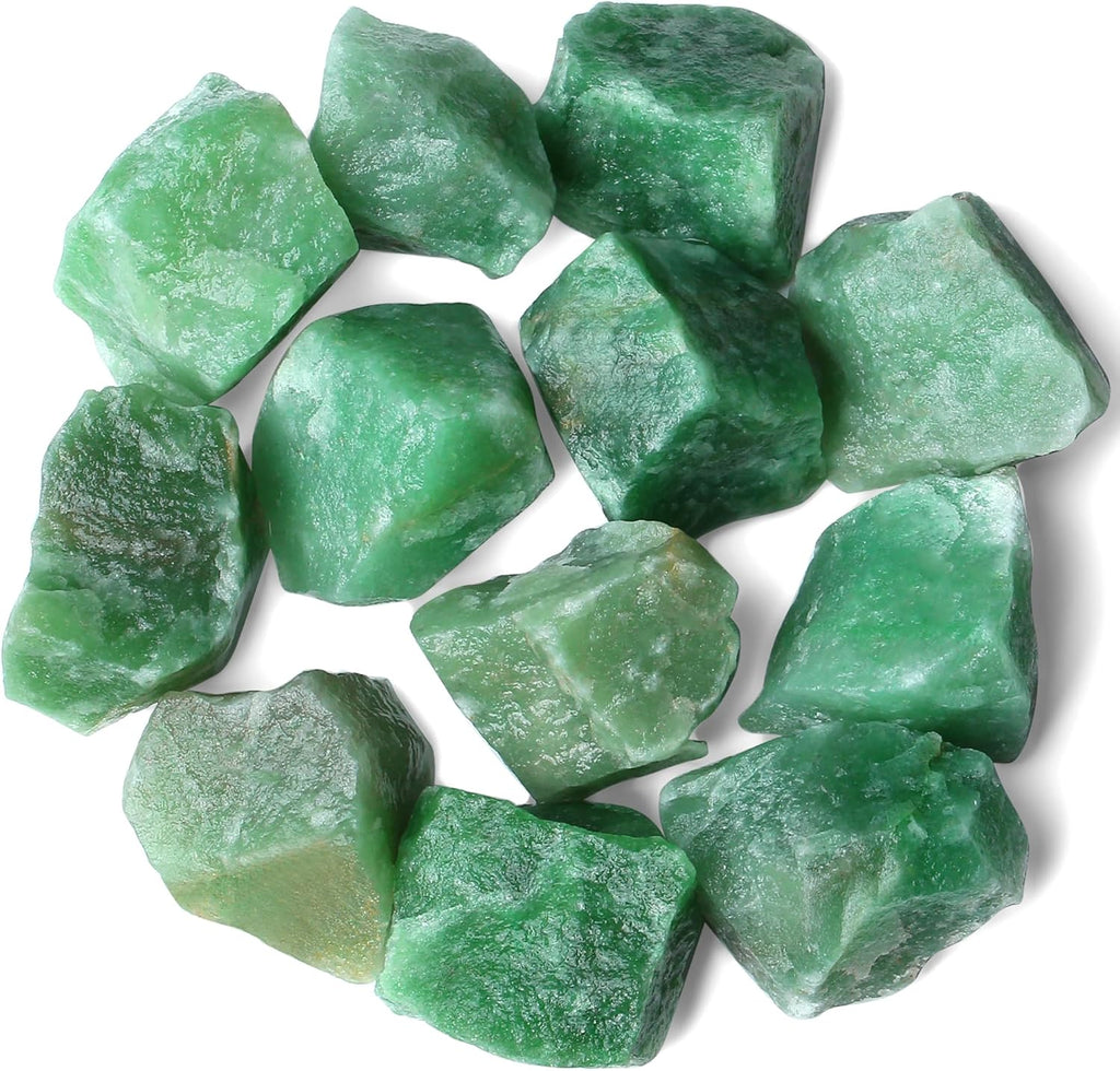 QINJIEJIE Grün Aventurin Rohsteine Premium Kristalle Edelsteine Grün Aventurin Stein Heilsteine Natursteine 100% Raw Kristall Steine (200g)