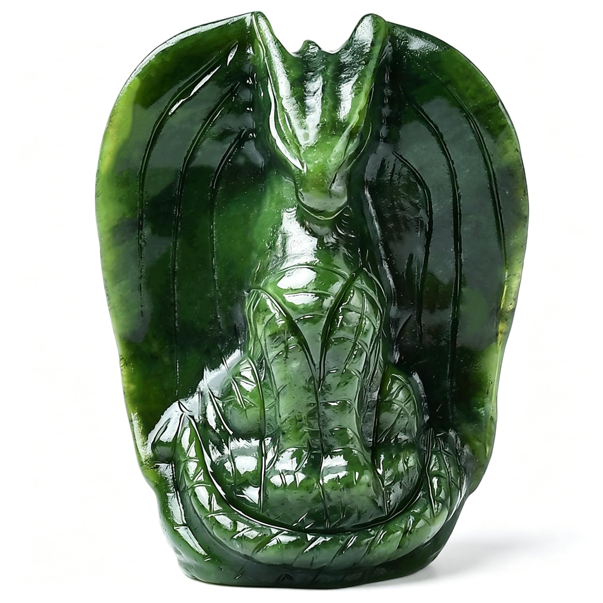Natural Black Obsidian Dragon Statue – 2" Hand-Carved Crystal Collectible Figurine, Animal Sculpture for Desk, Office & Home Décor, Unique Spiritual Protection Gift for Men and Women