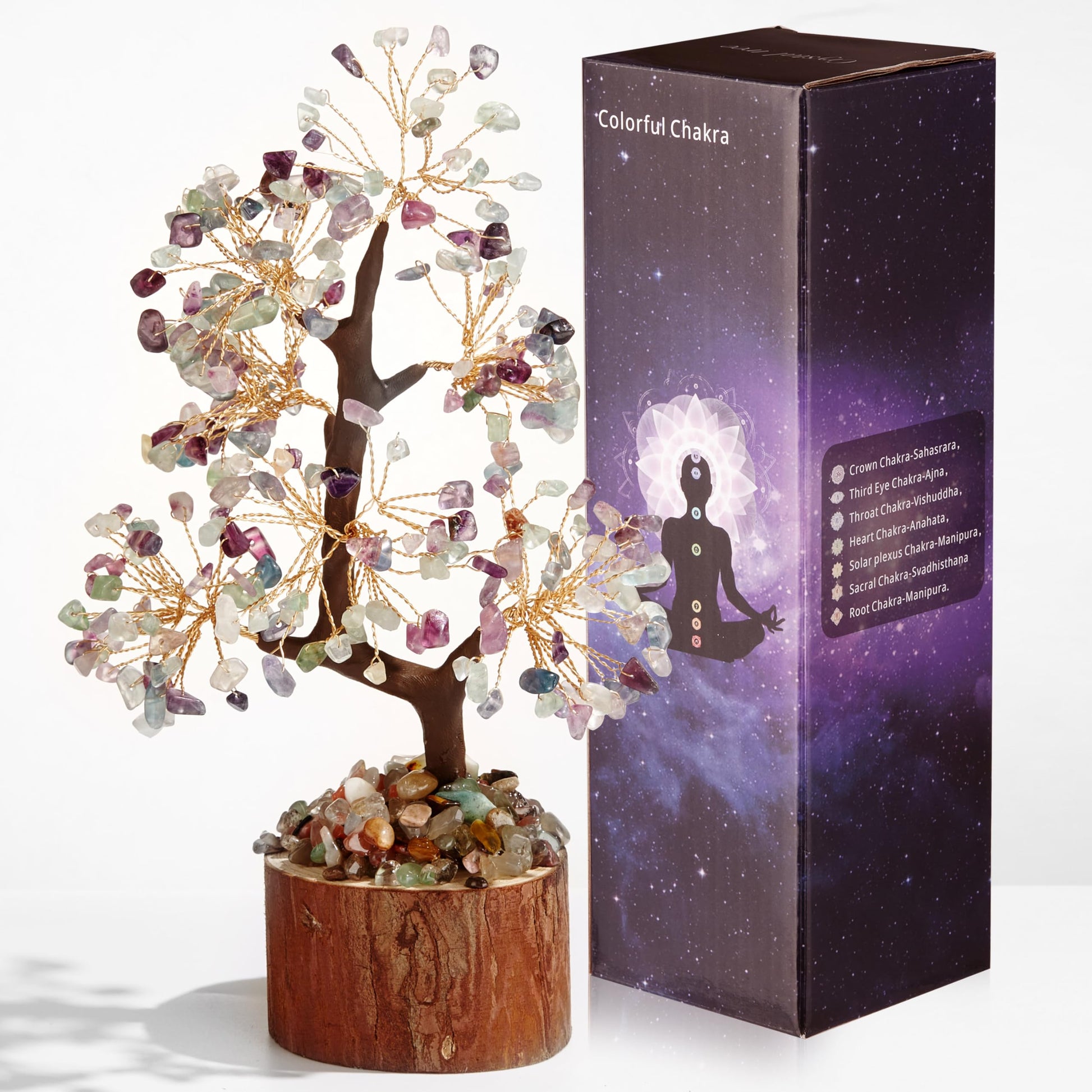 AWARDSEN Chakra Steine Kristallbaum, Lebensbaum, Edelsteinkristall Bonsai Baum, Geldbaum Schreibtisch Deko, Baum des Lebens, Spirituell Esoterik Feng Shui Deko, Spirituelle Geschenke für Frauen