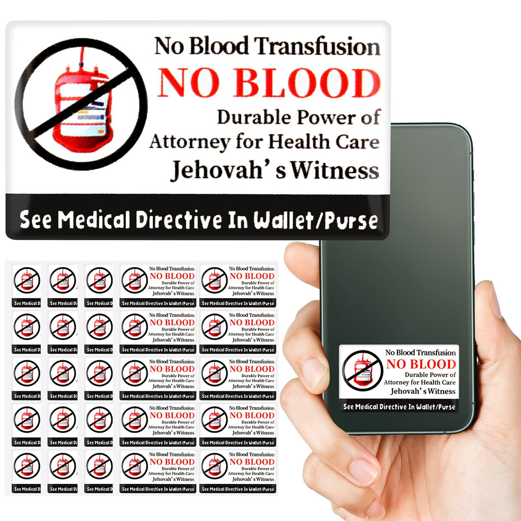 Pack of 50 Jehovah's Witness No Blood Stickers JW No Blood Transfusion Stickers JW Meeting Accessories from Mobile Phone Ministry Supplies Sticker Gifts for JW.org Pioneer Convention Children Women