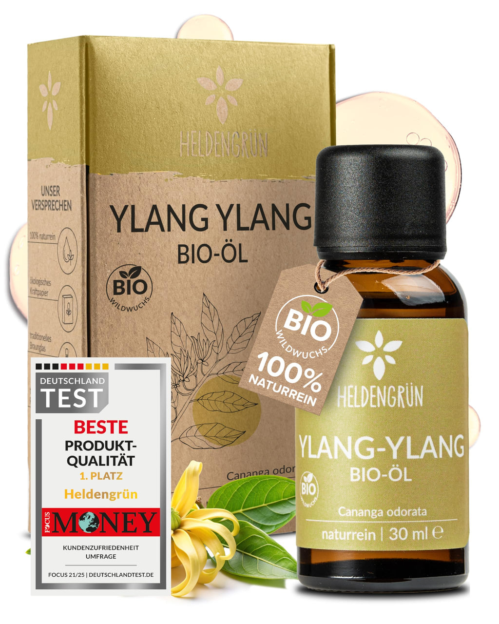 Heldengrün® BIO Orangenöl [100% NATURREIN] Kaltgepresst aus echten Orangen - Orangenöl zum Verzehr - Ätherisches Öl - Duftöl Orange Oil