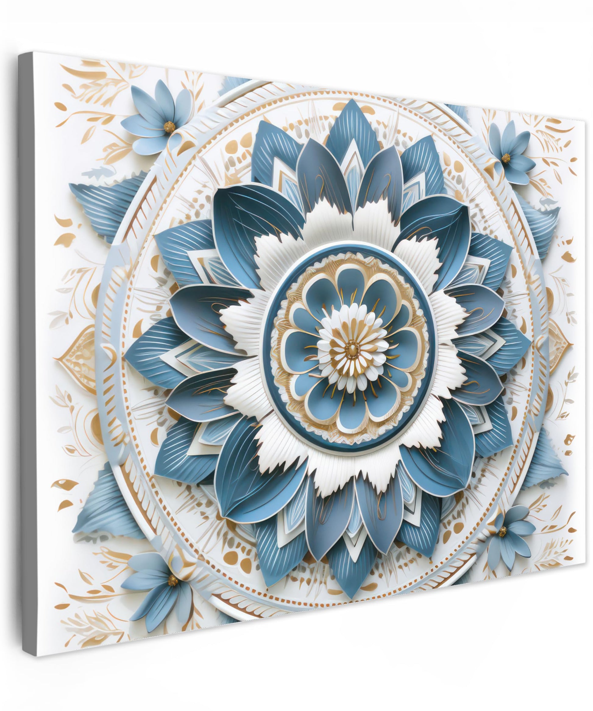 MuchoWow© Wall Pictures Large 120 x 80 cm XXL Bedroom Home Decoration Home Picture Living Room Photo Canvas Wall Pictures Canvas Wall Decor Buddha - Zen - Gold - Luxury - Spiritual