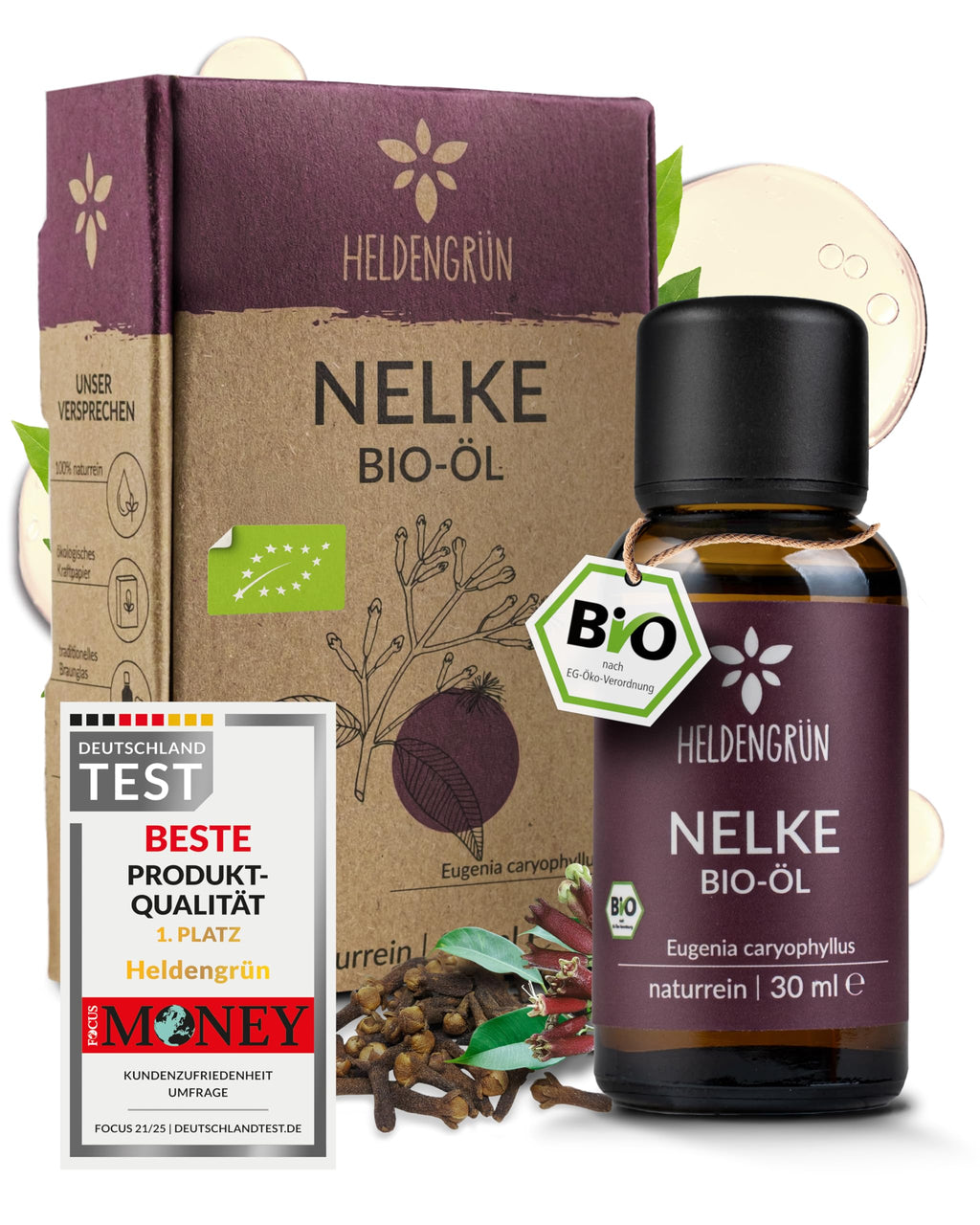 Heldengrün® BIO Orangenöl [100% NATURREIN] Kaltgepresst aus echten Orangen - Orangenöl zum Verzehr - Ätherisches Öl - Duftöl Orange Oil