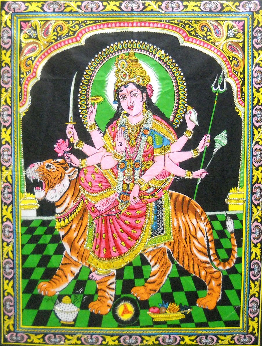 Ram Darbar religious batik Cotton Wall Hanging Painting : Size 43"x30" Inches