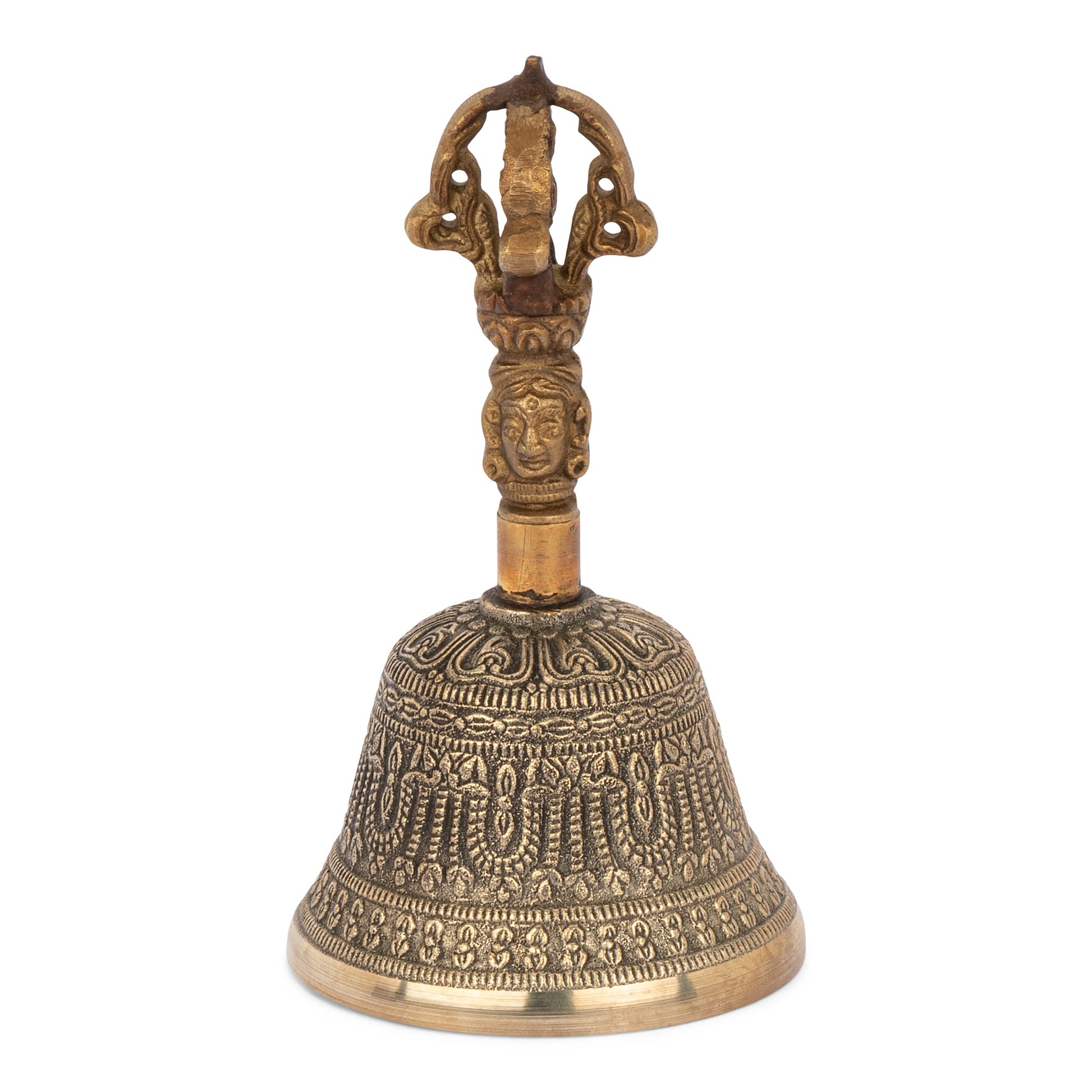 NKlaus Glocke mit Dorje Griff 11cm Ritualgegenstand im Buddhismus Meditationsglocke 2660