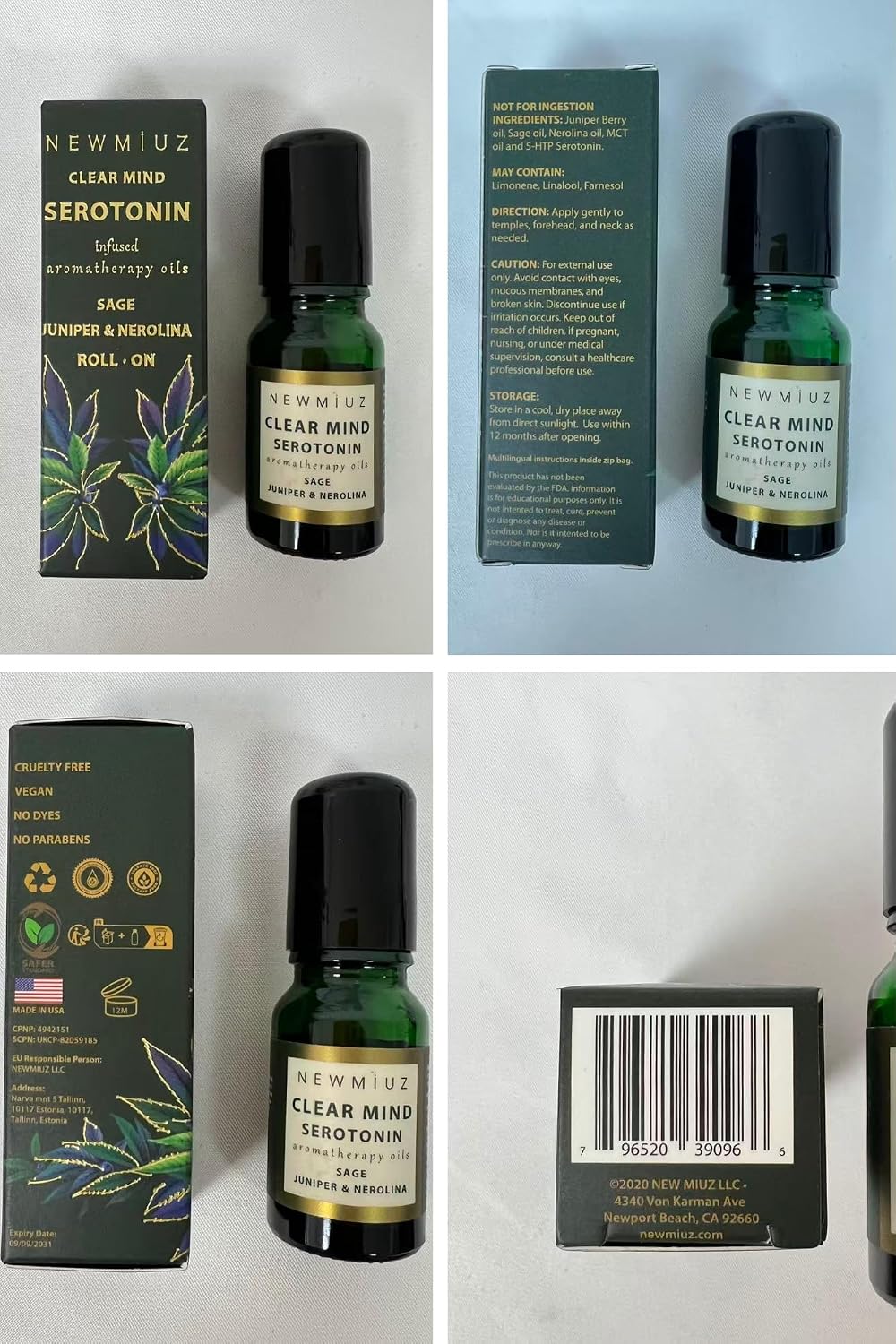Stress Relief Roll On Essential Oil Sage Juniper Berry Spiritual Energy Clearing Protection Destress Smokeless Smudging Calm Aromatherapy Gifts Women