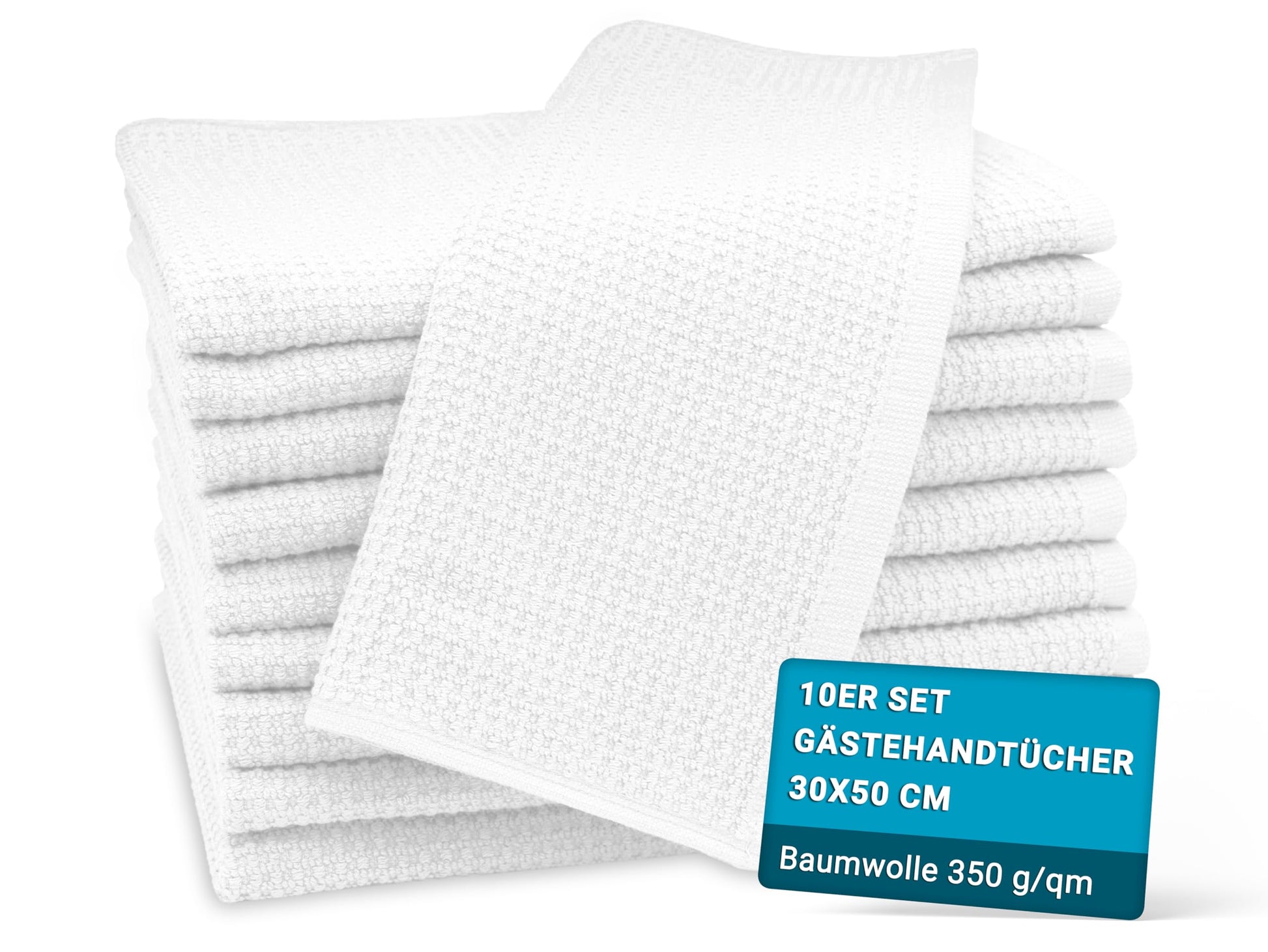 ZOLLNER Set of 10 Flannels in 30 x 30 cm – Durable Hand Towels in Beige – with Practical Hanger – Timeless Waffle Pattern – Washable up to 95 °C – Cotton – Hotel Quality
