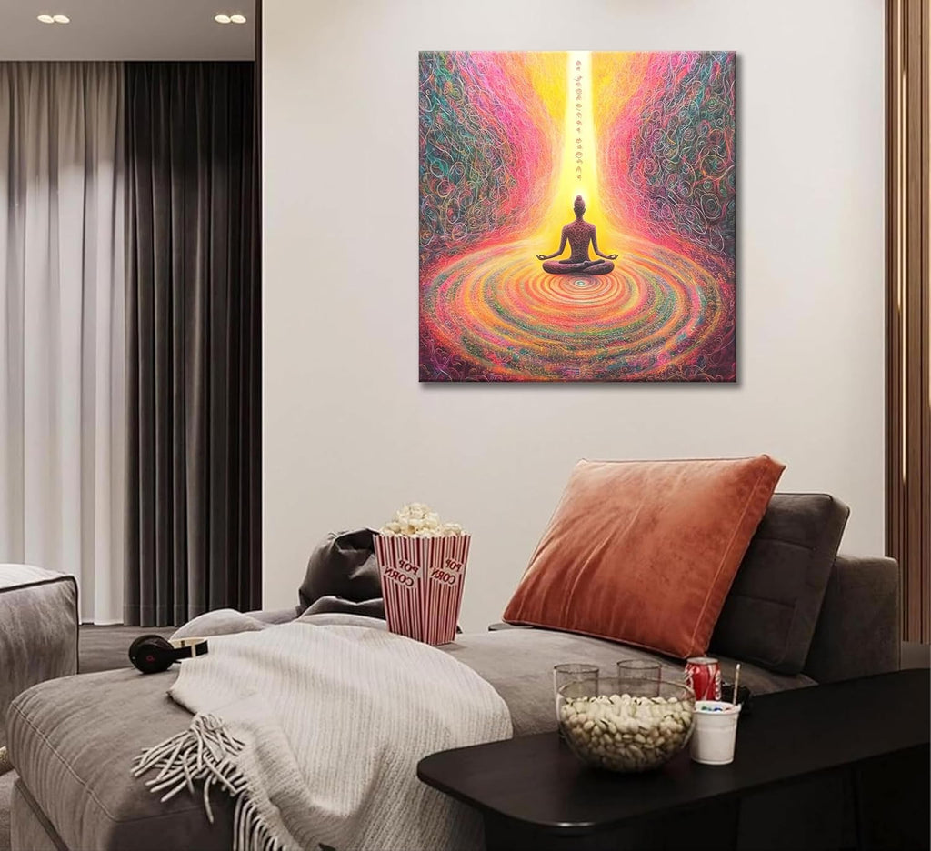 Kyczmys Chakra Chart Canvas Wall Art Zen Reiki Infographic Energy Healing Meditation Paintings Pictures Wall Decor Poster Artwork for Bedroom Yoga Studio Office Spa Home Decoration