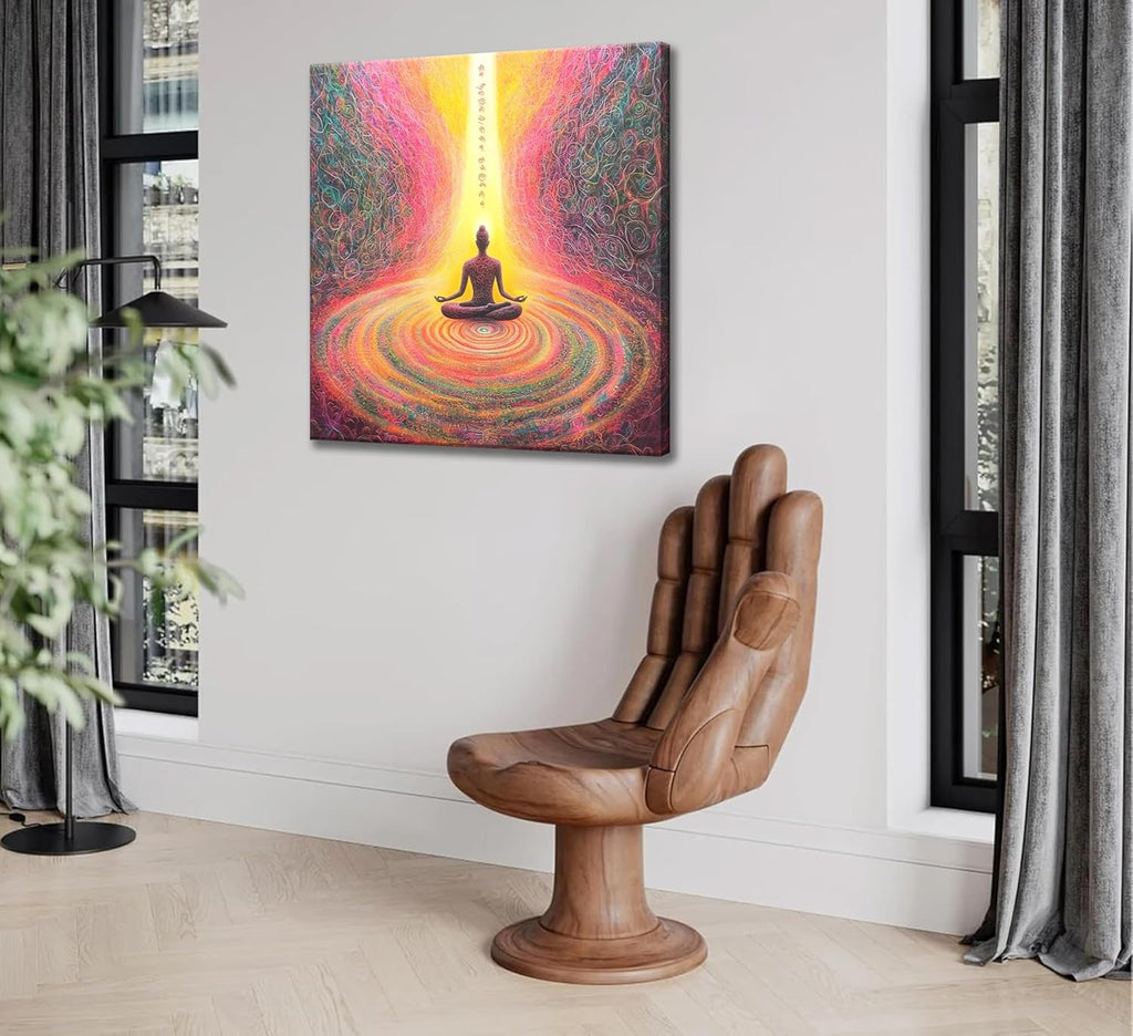 Kyczmys Chakra Chart Canvas Wall Art Zen Reiki Infographic Energy Healing Meditation Paintings Pictures Wall Decor Poster Artwork for Bedroom Yoga Studio Office Spa Home Decoration