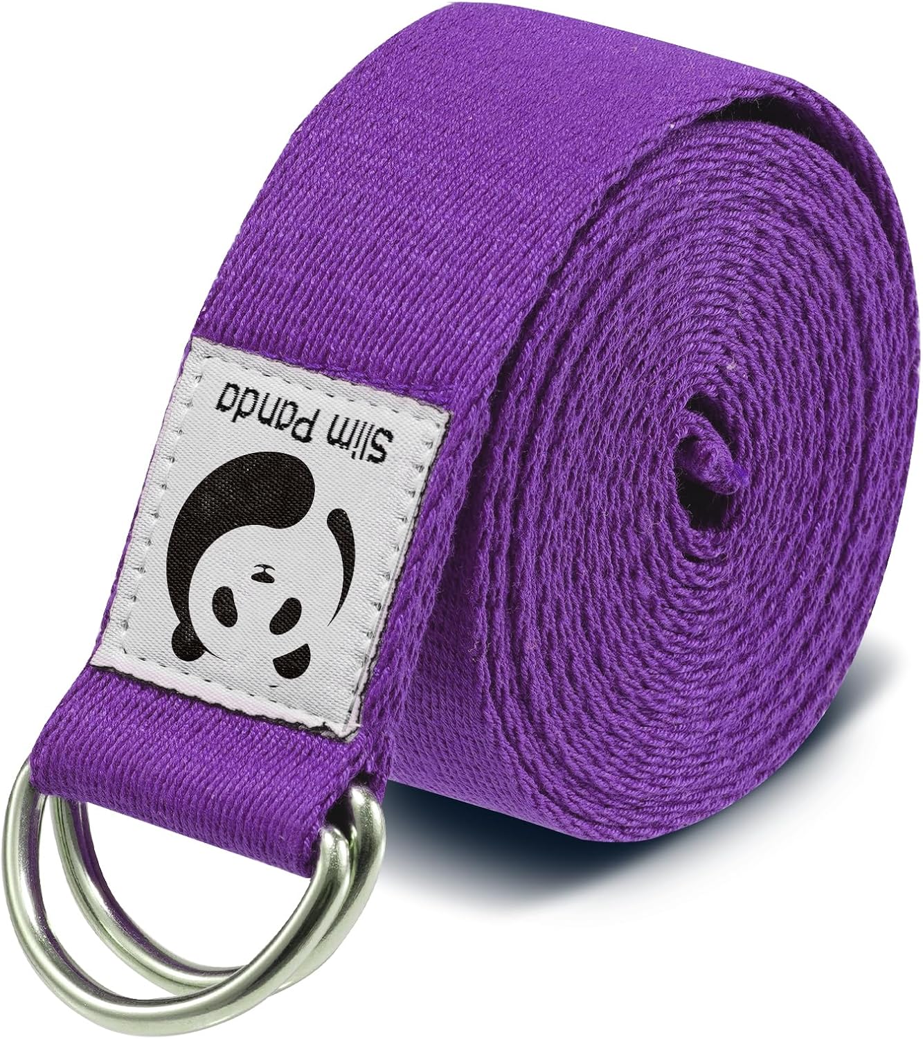 Slim Panda Yogagurt aus Baumwolle - Praktisches Zubehör für Dehnen und Fitness, Band Mit Schiebeschnalle aus Metall für Anfänger & Fortgeschrittene, Mehrere Farben (180/250cm)