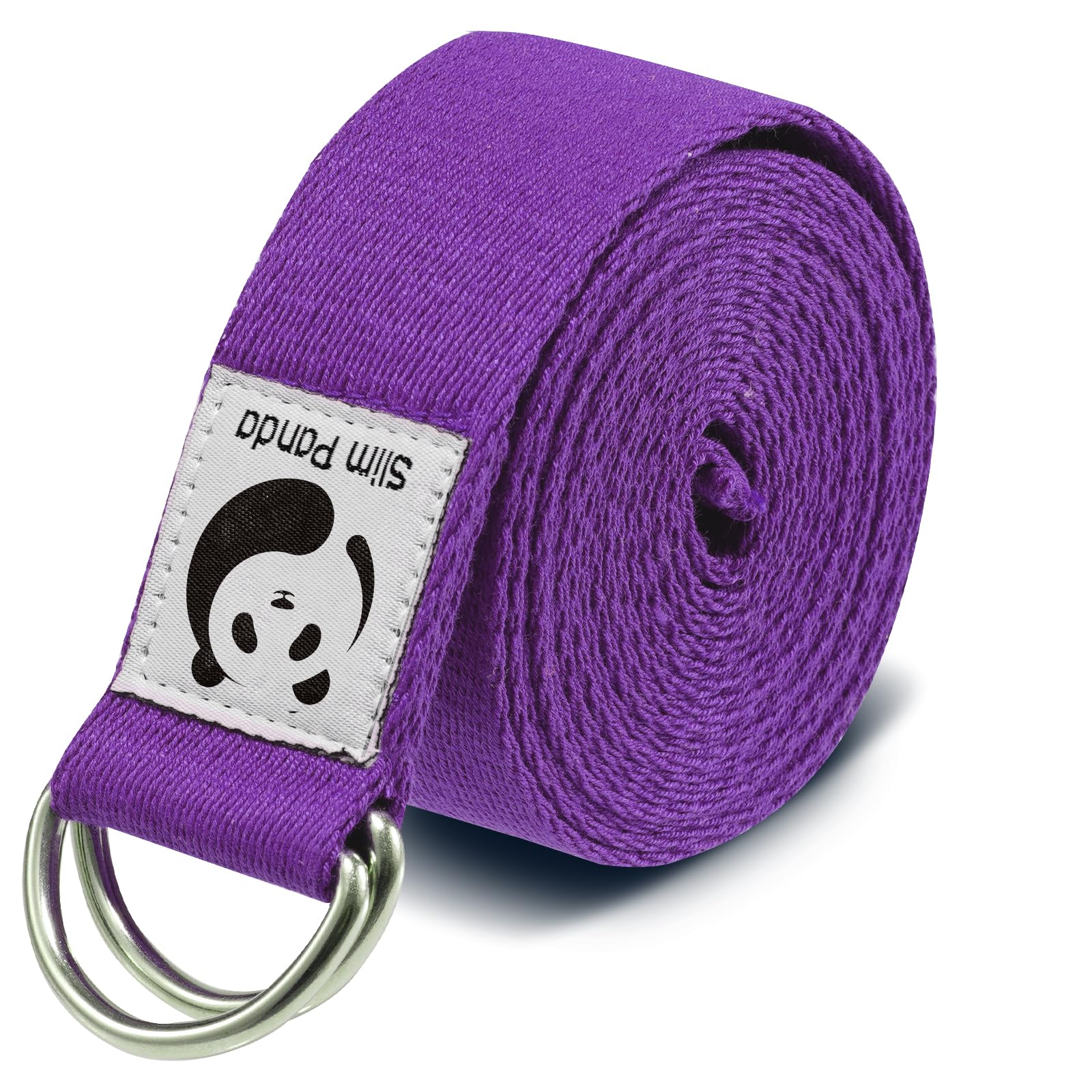Slim Panda Yogagurt aus Baumwolle - Praktisches Zubehör für Dehnen und Fitness, Band Mit Schiebeschnalle aus Metall für Anfänger & Fortgeschrittene, Mehrere Farben (180/250cm)
