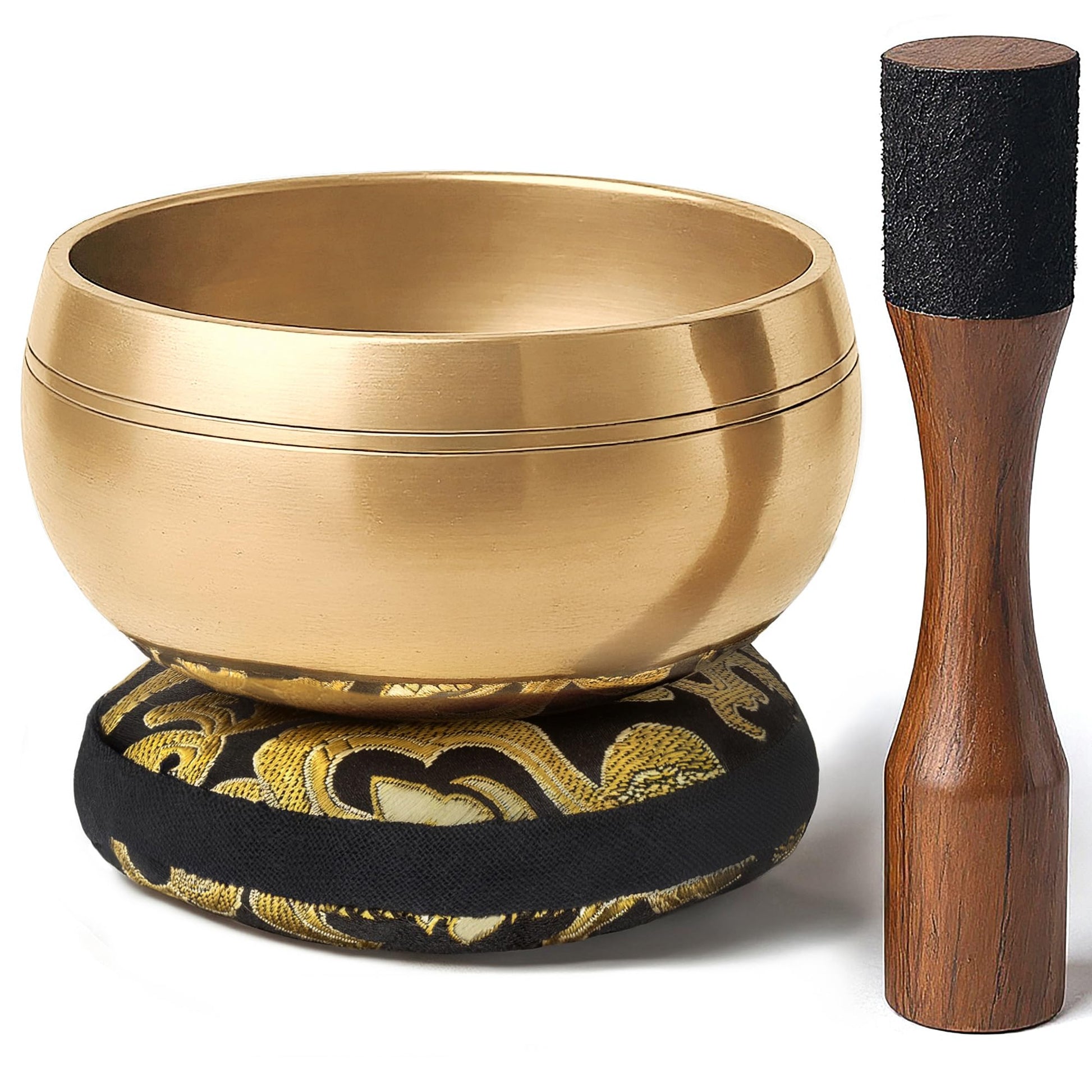 Silent Mind tibetische Klangschale Set ~ Blaue Design ~ mit hochwertigem Holz Klöppel und Himalaya Kissen ~ perfektes zur Yoga Meditation, Entspannung und Achtsamkeit ~ das ideale Geschenkset