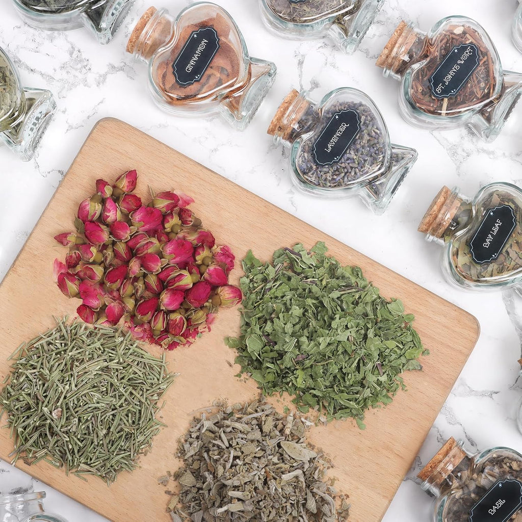 Witchcraft Supplies Herbs Kit - 20 Pcs Dried Herbs and Flowers for Witch Starter - Spell Herbs Jars for Wiccan Altar Supplies, Wicca Pagan Rituals, Magic Healing, Candle and Soap Making