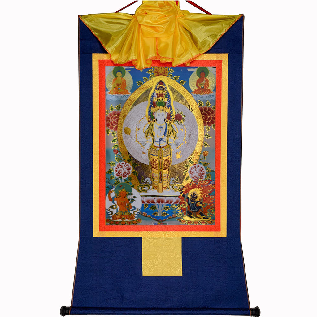 Gandhanra Green Tara Thangka Tibetan Thangka Art - Hot Stamped Buddha Tapestry for Zen Home Decor, Meditation, Spiritual Relaxation, and Peace