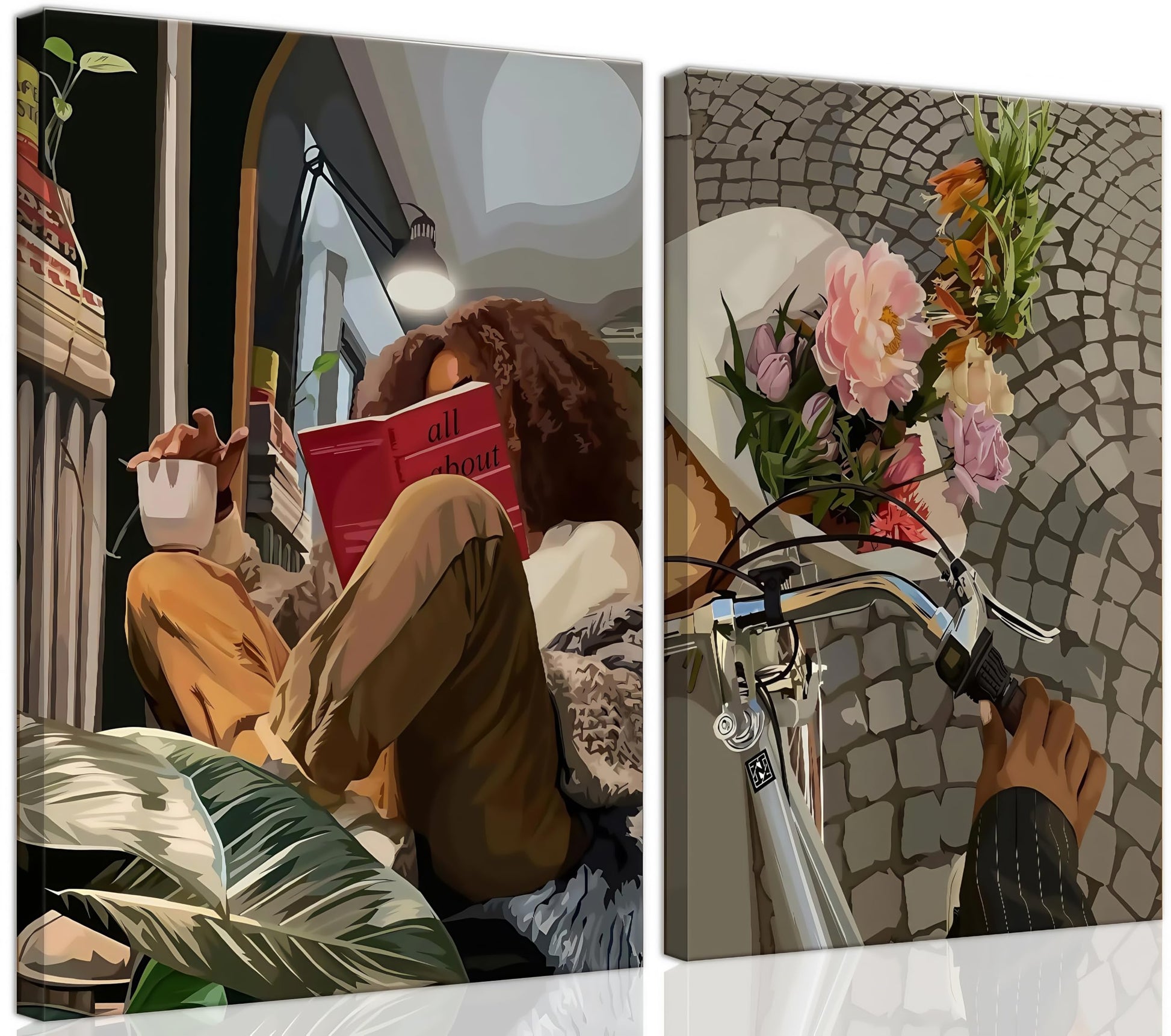 Yoga and Flower themed Meditation Wall Art Set of 3, Spiritual Meditation Women's Match with Flower and Lotus Patterns Canvas Poster Prints Painting,for Yoga Meditation Room,Bedroom,Framed 12X16in