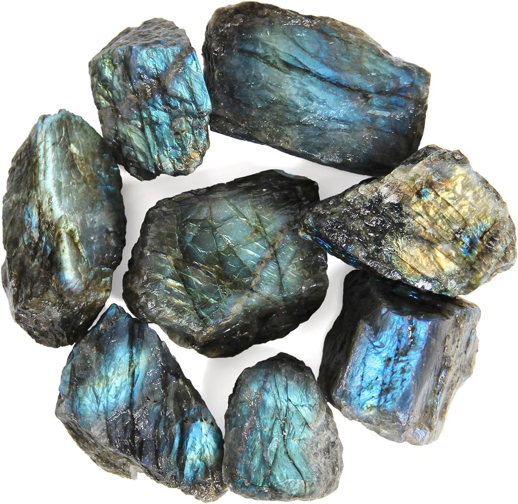 500 Grams Raw Labradorite - Natural Unpolished Crystal with Shimmer, Large Irregular Mineral Sample for Home Decoration, Collection & Craft Projects