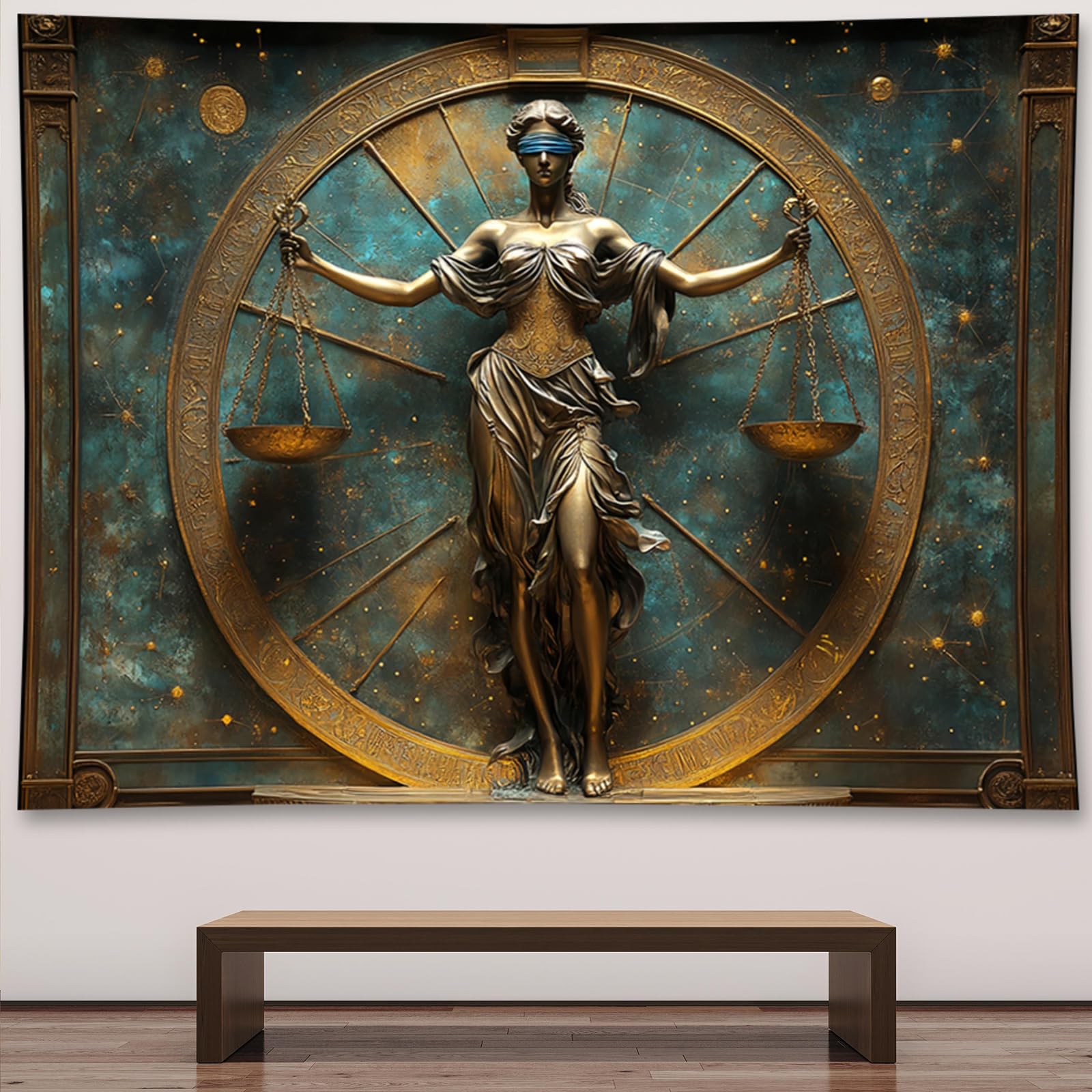 Liuzhouzai Vintage Zodiac Gemini Tapestry Wall Hanging Astrology Home Decoration Aesthetics Suitable for Bedroom Living Room Dormitory Office Wall Decor 80x60 Inches
