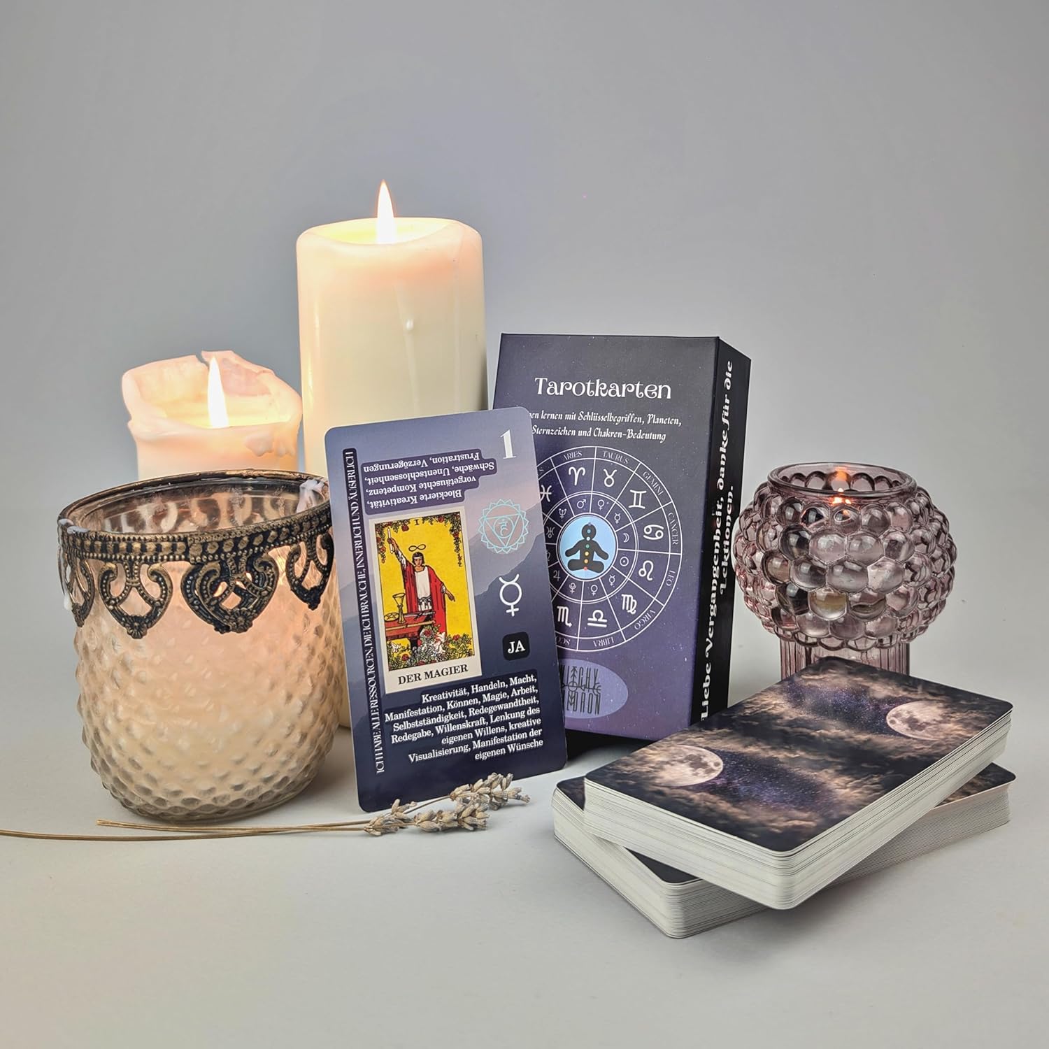Witchy Cauldron Tarotkarten Legen Lernen, Tarot-Karten für Anfänger, Kein Handbuch Erforderlich, Einfaches und Schnelles Tarotdeck mit Deutschen Bedeutungen auf Ihnen