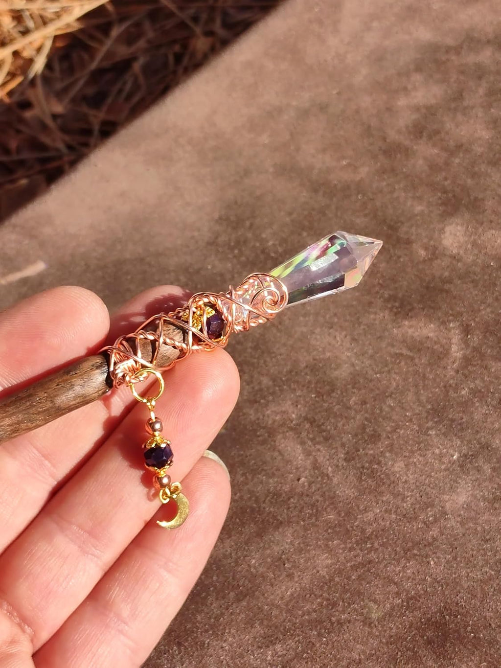 Merlin's Realm Lunar Prism Oak Magic Wand