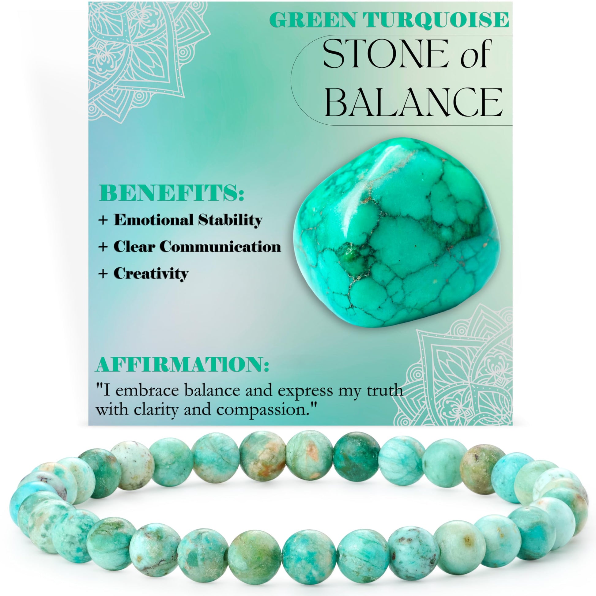 Bivei Pearl Bracelet for Women 6 mm Semi-Precious Stone Stretchy Elastic Jewellery Yoga Gifts